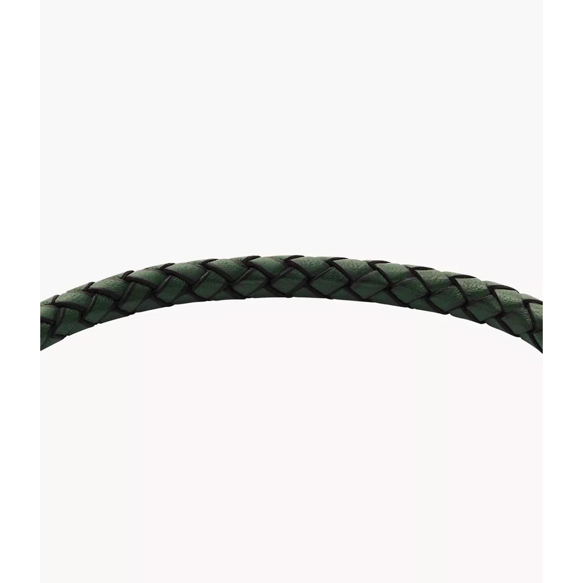 Fossil JF04919040 Knurled Texture Leather Men's Bracelet