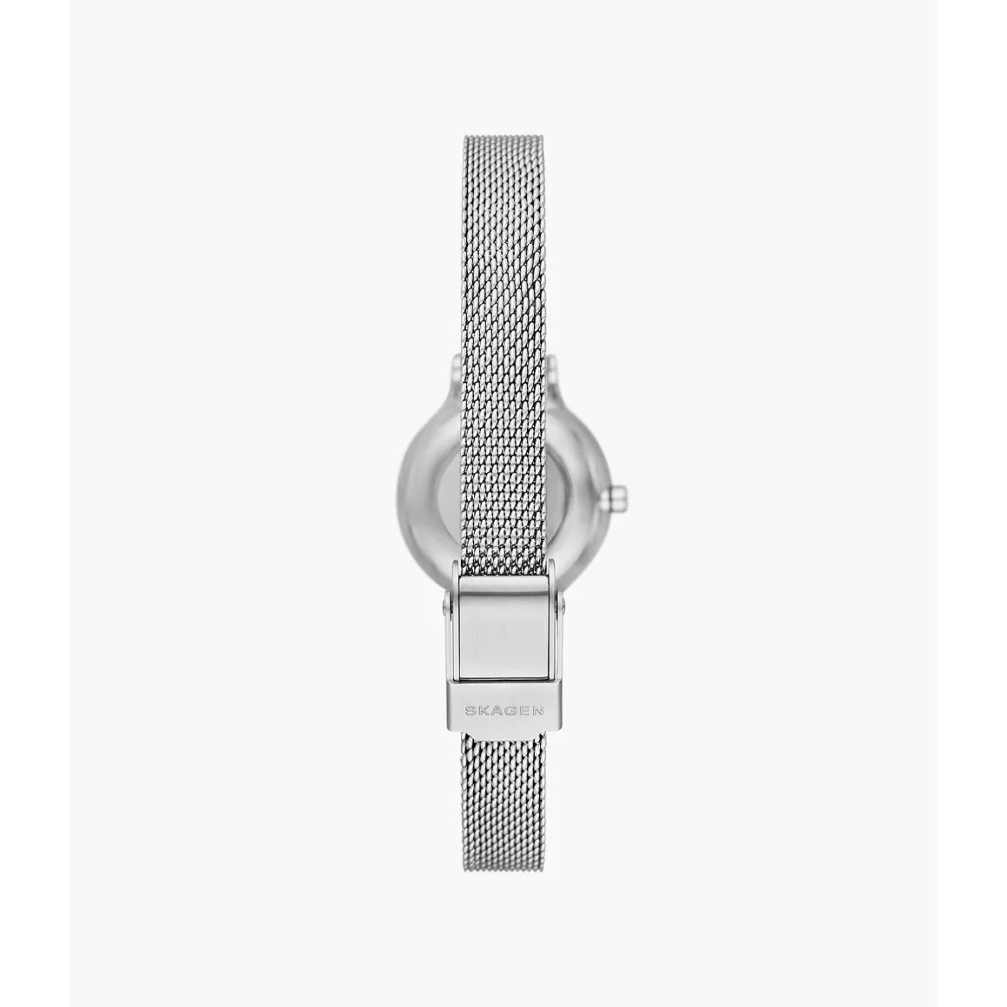 Skagen Anita Mikro Quarz Blaues Zifferblatt Stahlarmband Damen Uhr SKW3172