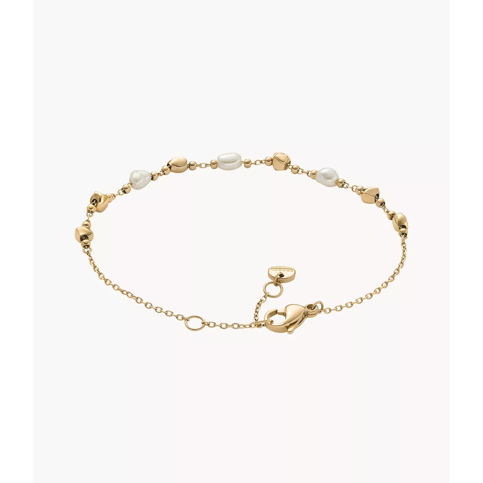 Skagen SKJ1880710 Agnethe Pearl Gold-Tone Women's Bracelet