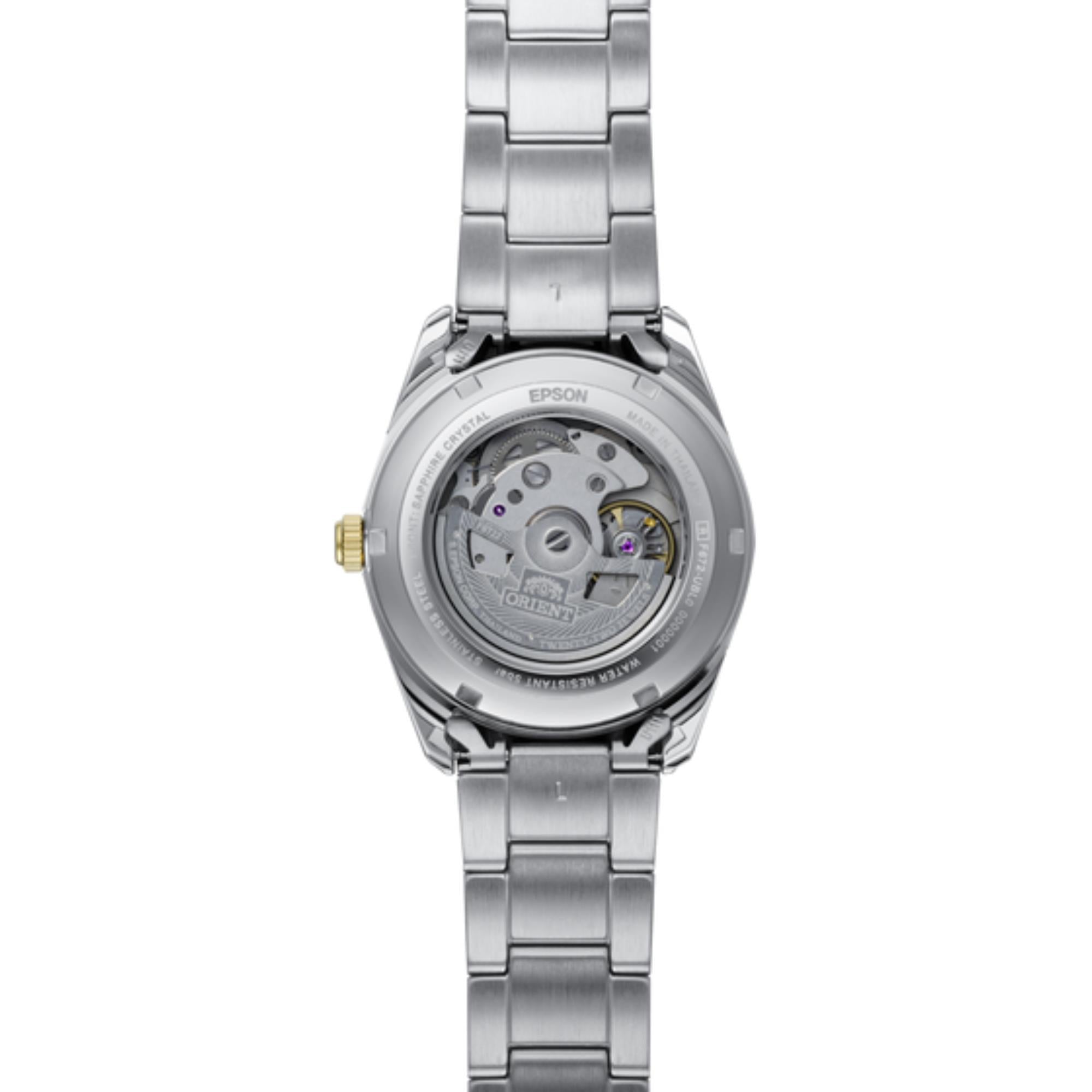Orient Stretto RA-AC0R01S30B stainless steel bracelet back profile