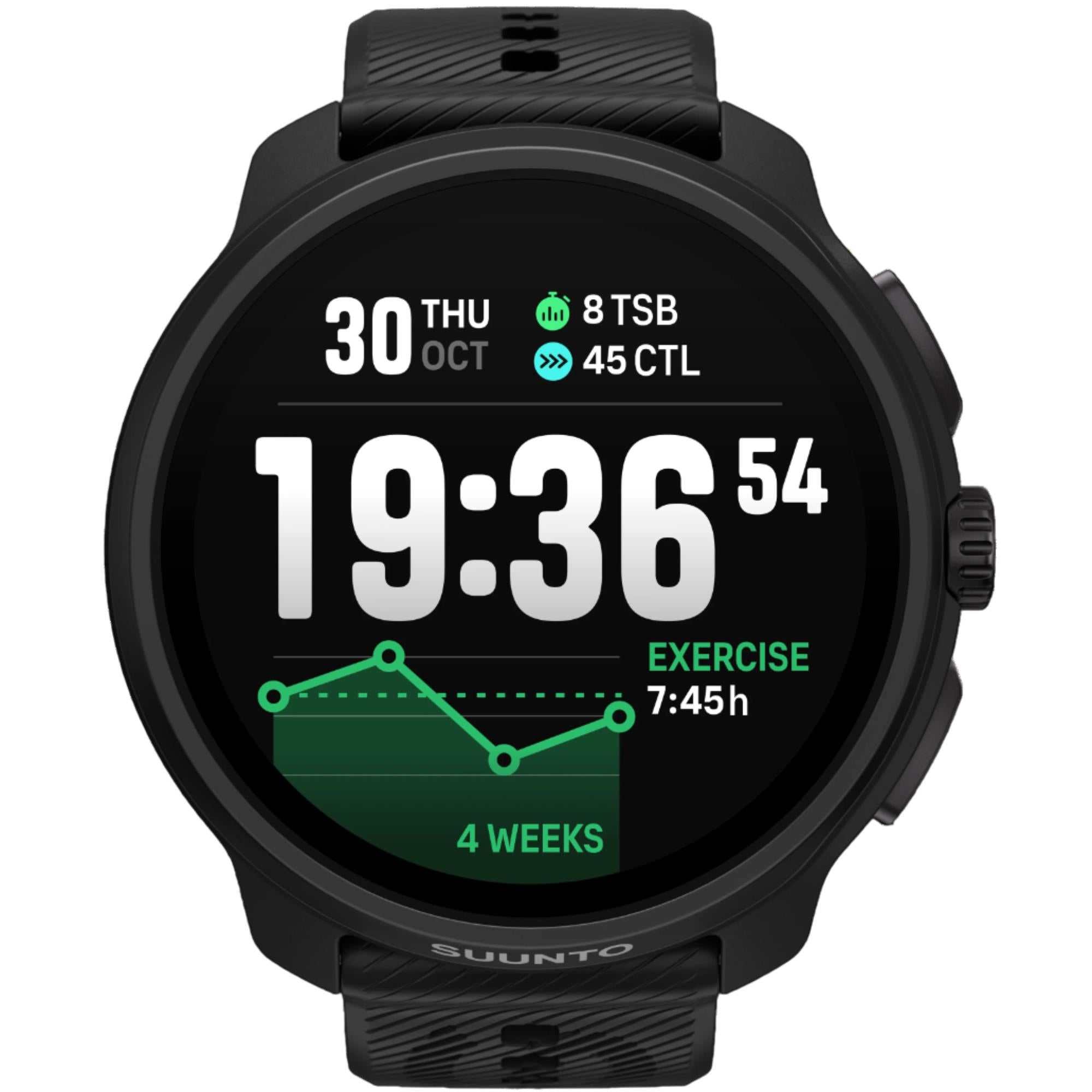 Suunto Race 2 All Black AMOLED Digital Silicone Strap Smart Fitness Watch SS051200000