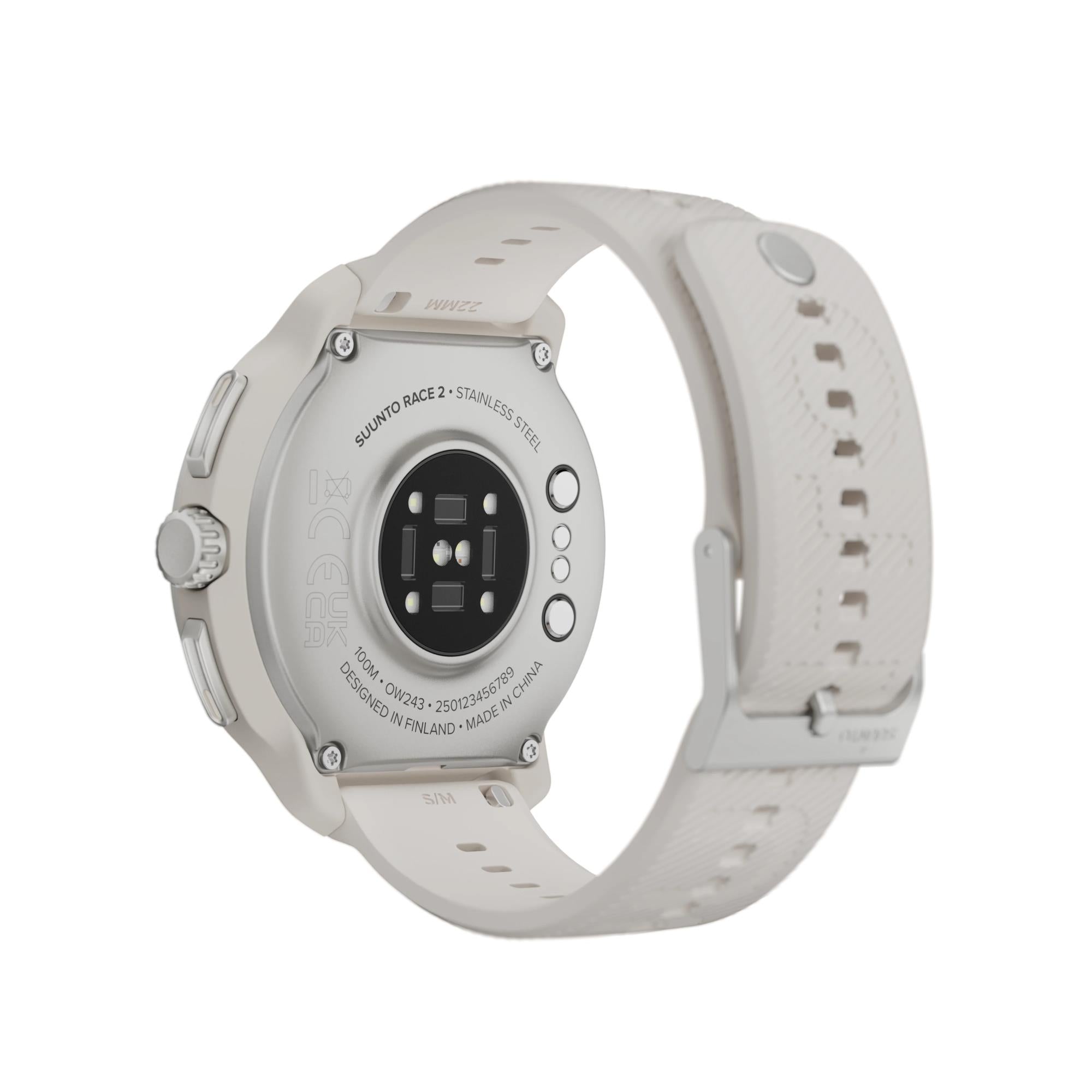Suunto Race 2 Feather Gray AMOLED Digital Silikonarmband Smart Fitness Uhr SS051201000