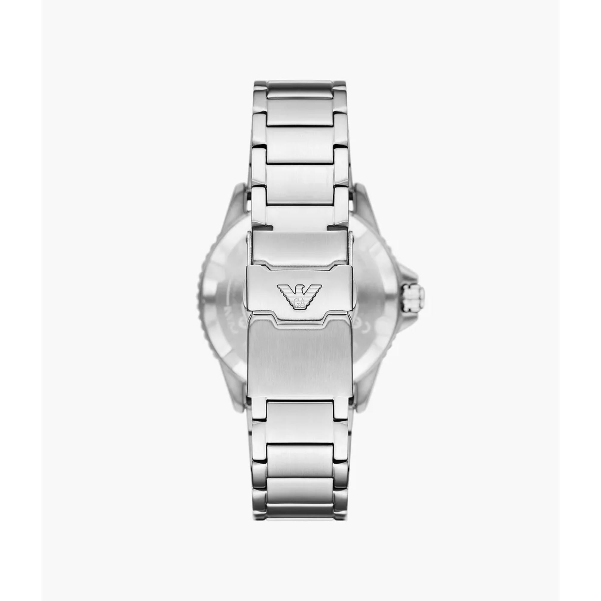 Emporio Armani World Explorer 42mm Blue Dial Steel Mens Solar Watch AR11697
