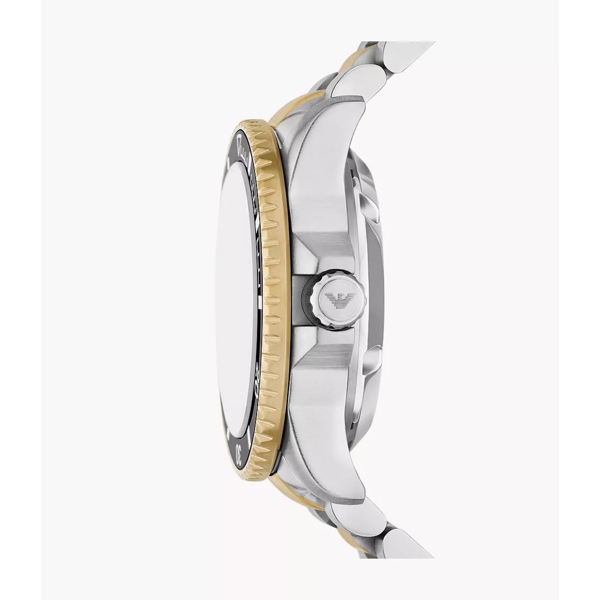 Emporio Armani Sea Explorer 42mm Schwarzes Zifferblatt Stahl Herren Automatik Uhr AR60089