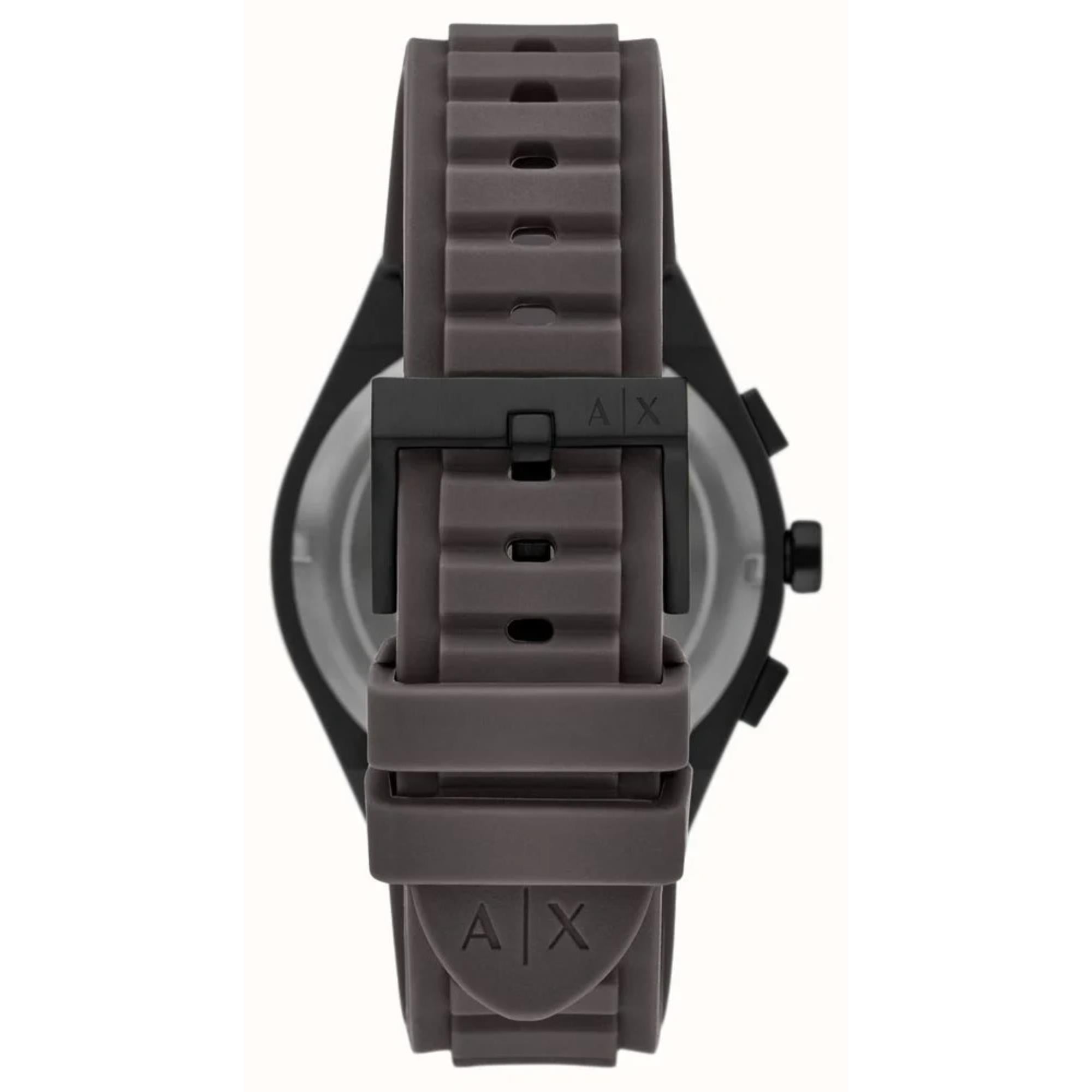Armani Exchange Sync 42mm Chronograph Graues Zifferblatt Leder Herren Quarz Uhr AX4191
