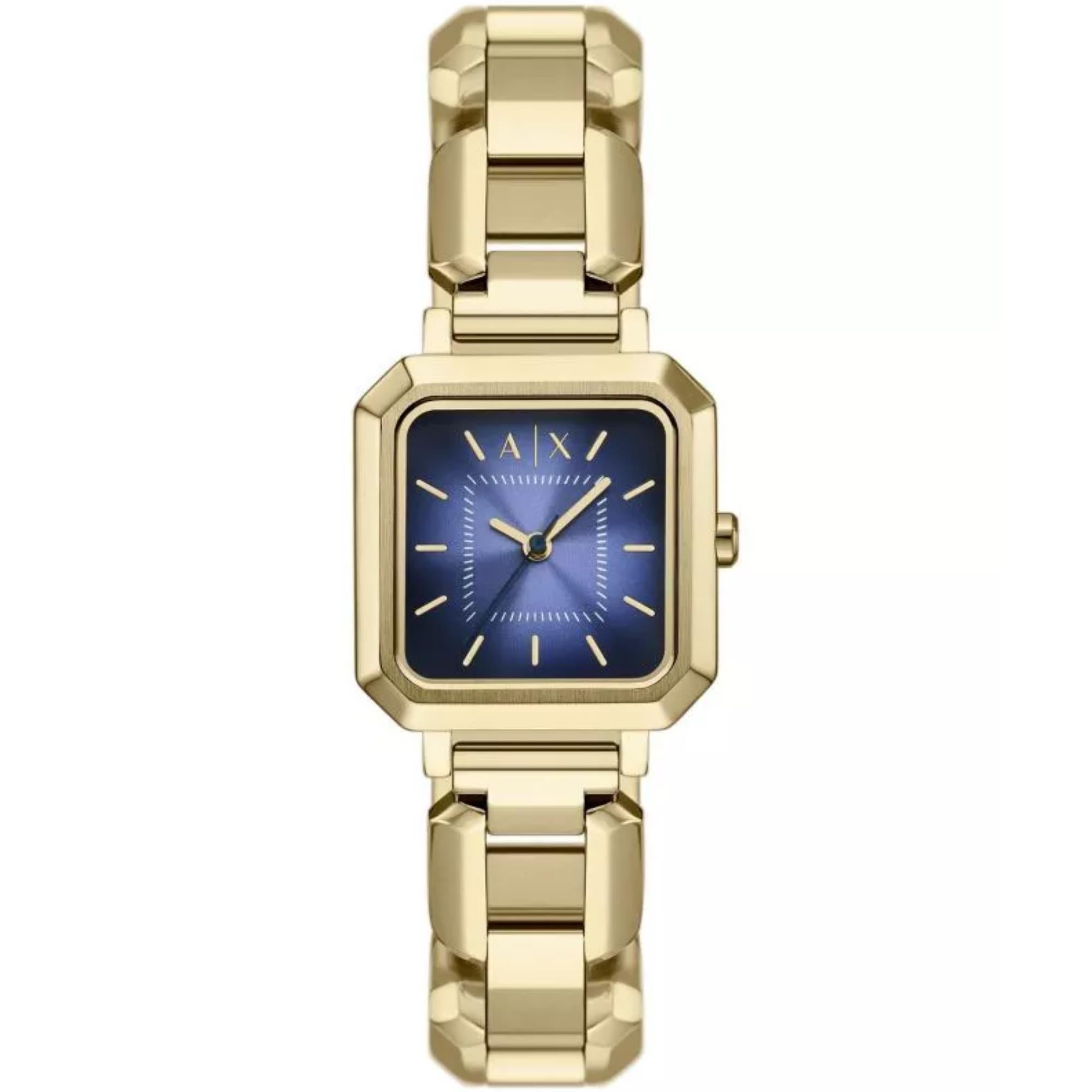 Armani Exchange Leila 27mm Blaues Zifferblatt Stahl Damen Quarz Uhr AX5735