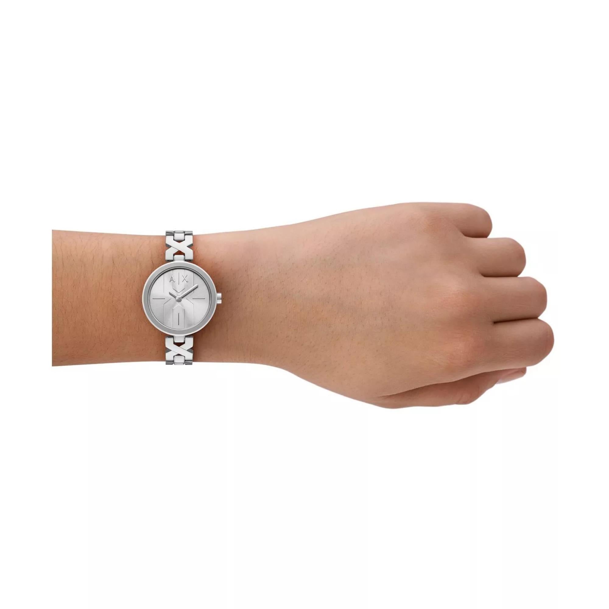 Armani Exchange Ava 32mm Silbernes Zifferblatt Stahl Damen Quarz Uhr AX5830
