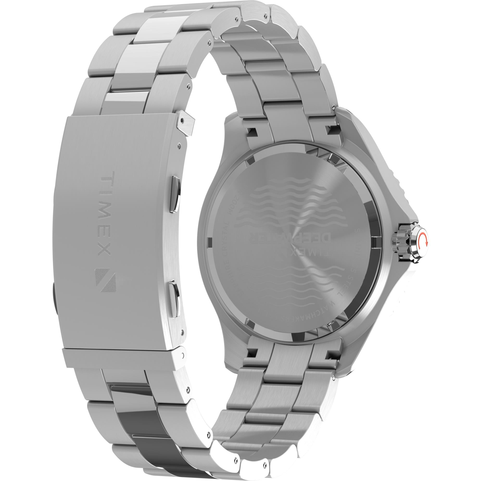 Timex Deep water 44mm Blue Dial Steel Mens Quartz Watch TW2W81900