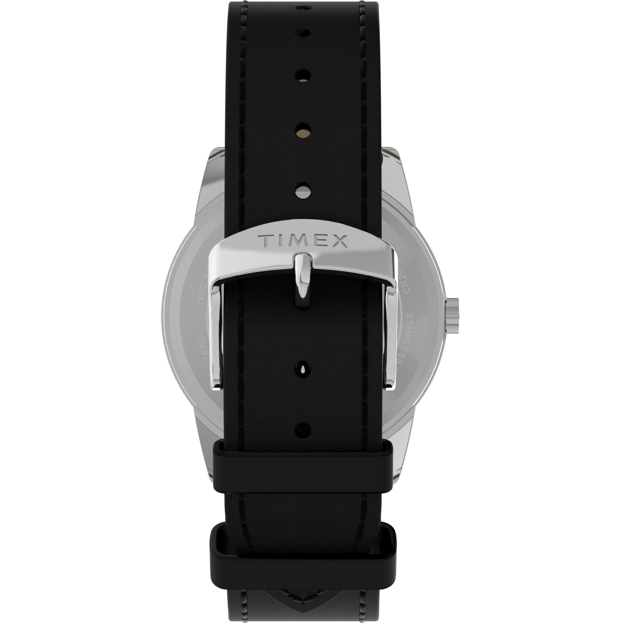Timex Easy Reader 38mm Black Dial Leather Mens Quartz Watch TW2Y12800