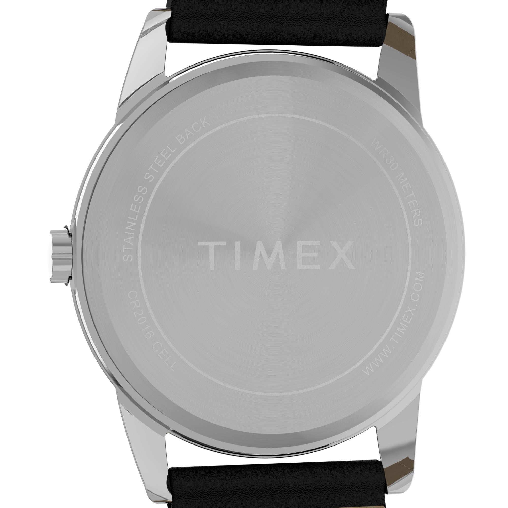 Timex Easy Reader 38mm Black Dial Leather Mens Quartz Watch TW2Y12800