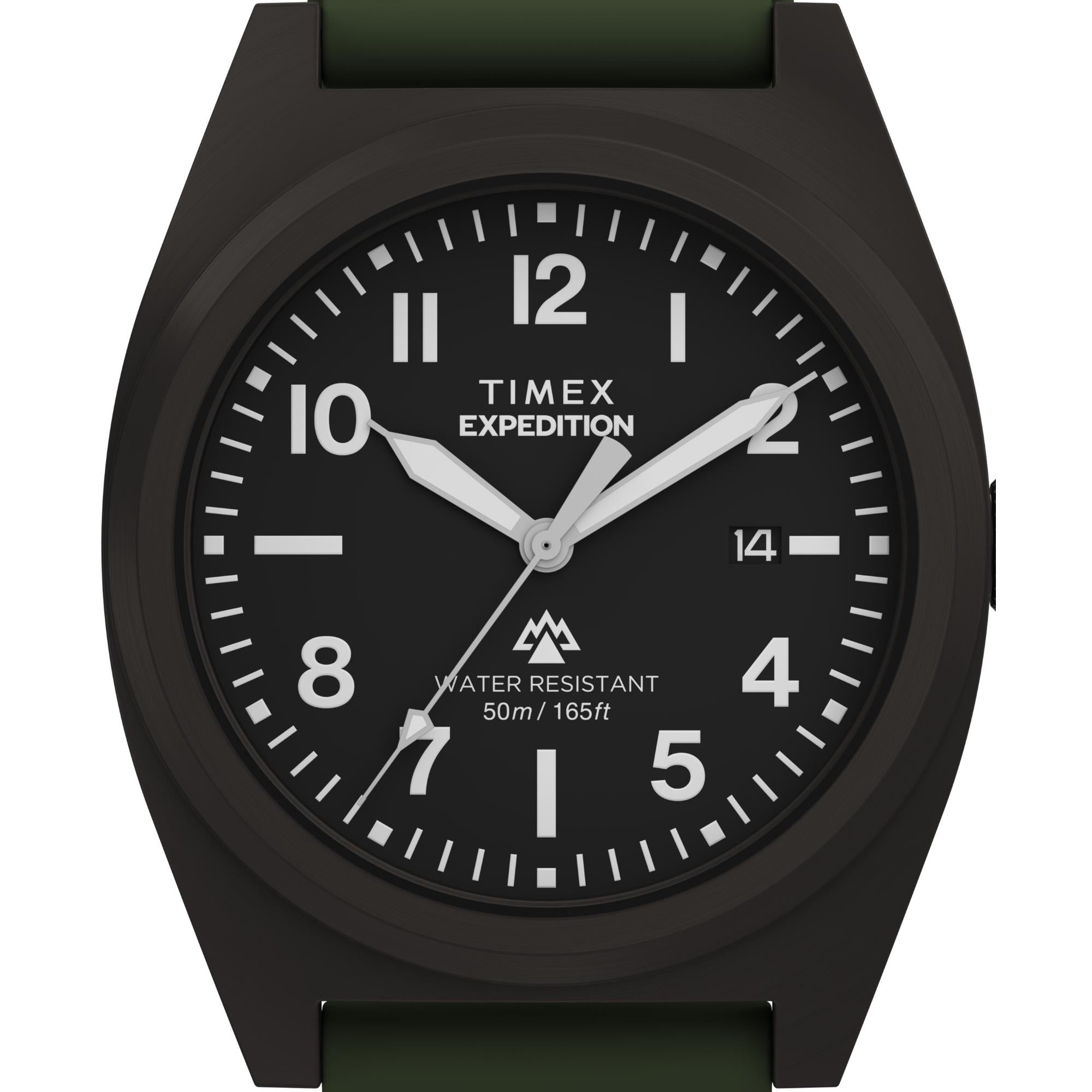 Timex Expedition 39mm Schwarzes Zifferblatt Silikon Herren Quarz Uhr TW2Y18000
