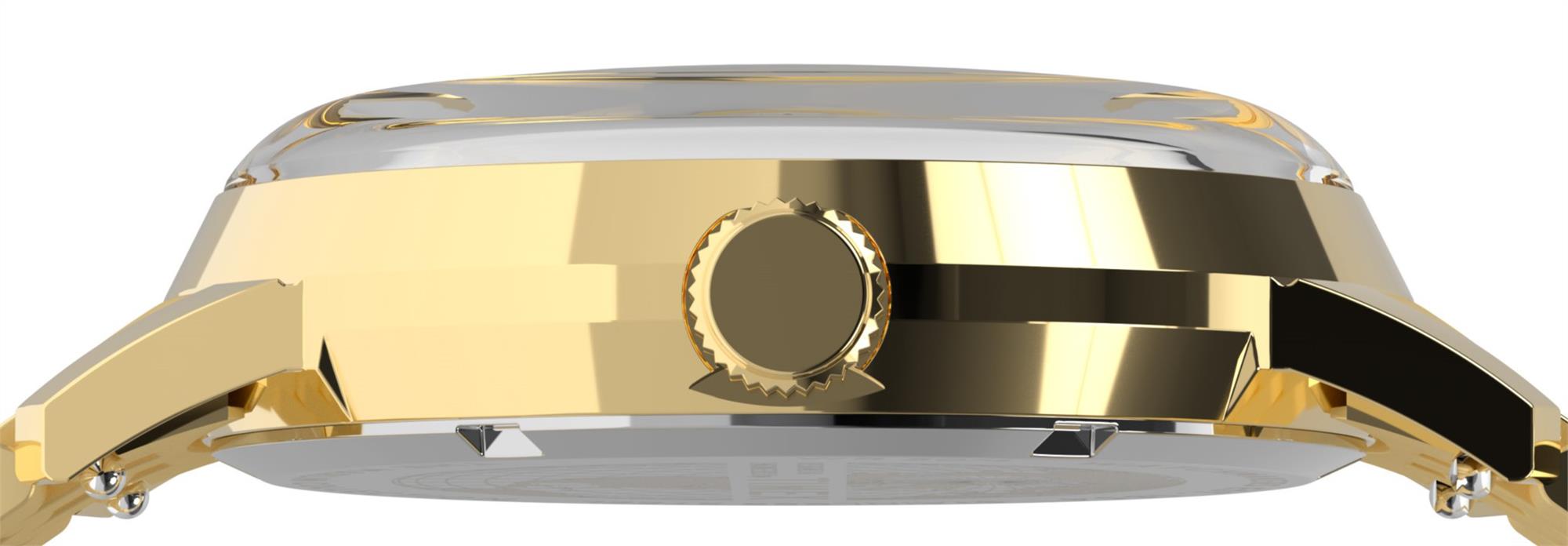 Timex Marlin TW2Y47700 gold-tone stainless steel case and crown detail