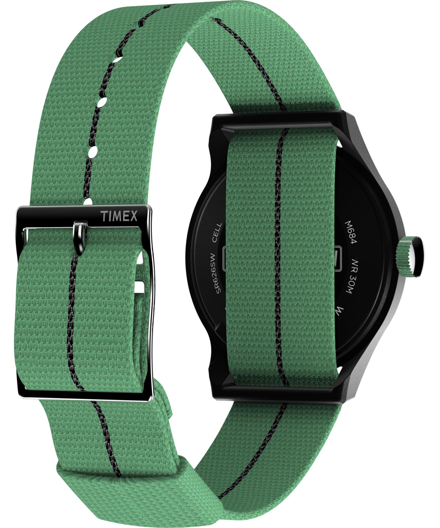 Timex Lab 36mm Weißes Zifferblatt Textil Herren Quarz Uhr TW2Y47100