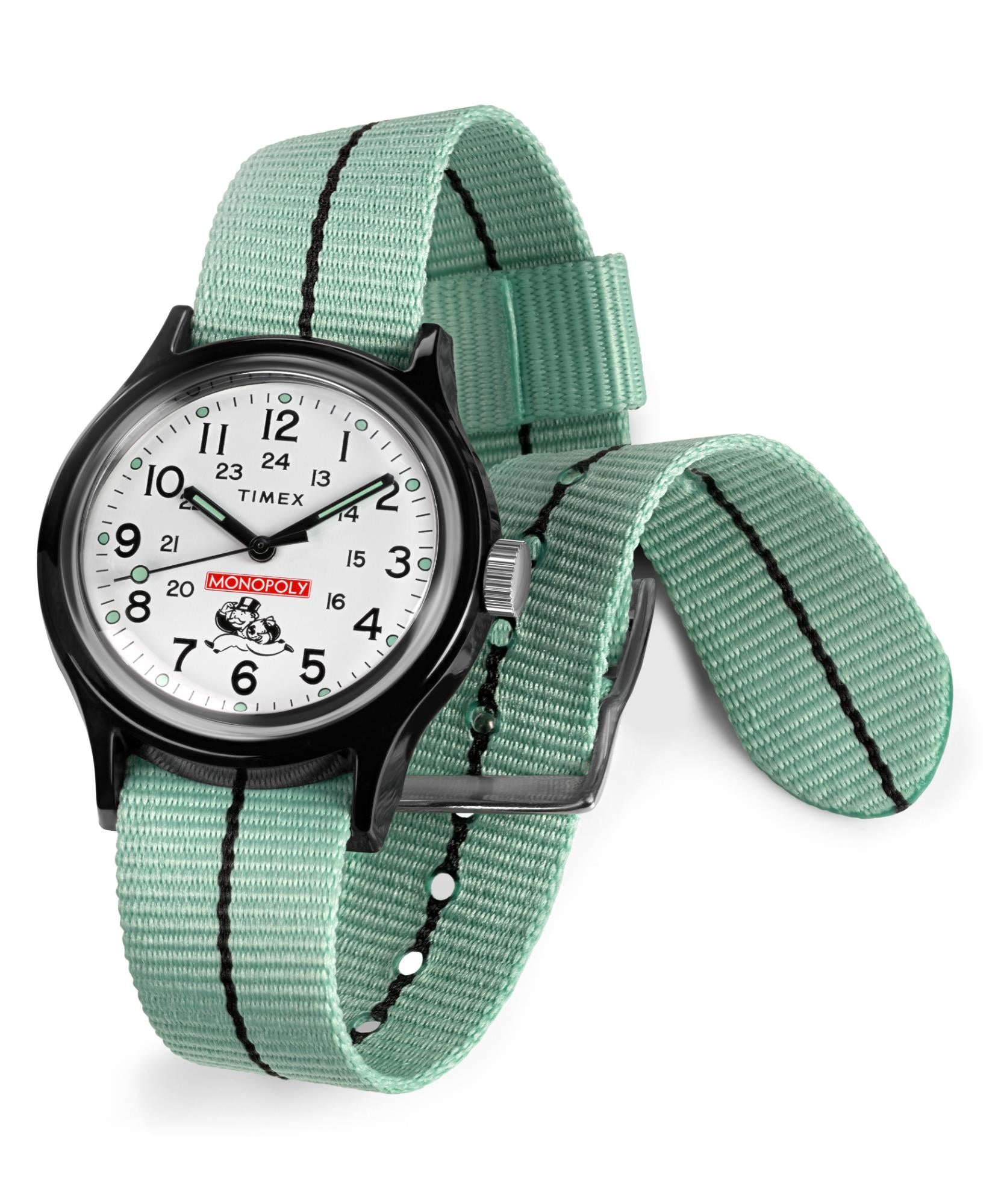 Timex Lab 36mm Weißes Zifferblatt Textil Herren Quarz Uhr TW2Y47100