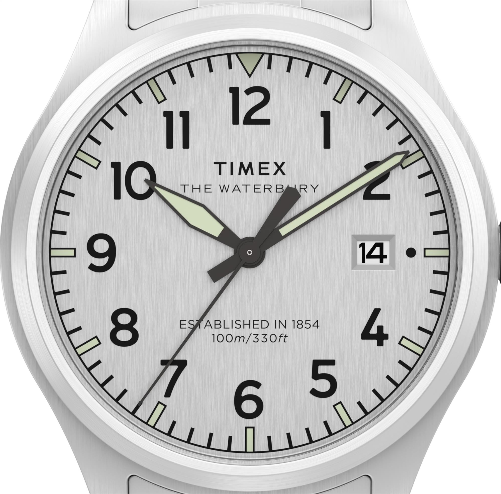 Timex Waterbury 41mm Silver Dial Steel Mens Quartz Watch TW2Y18800
