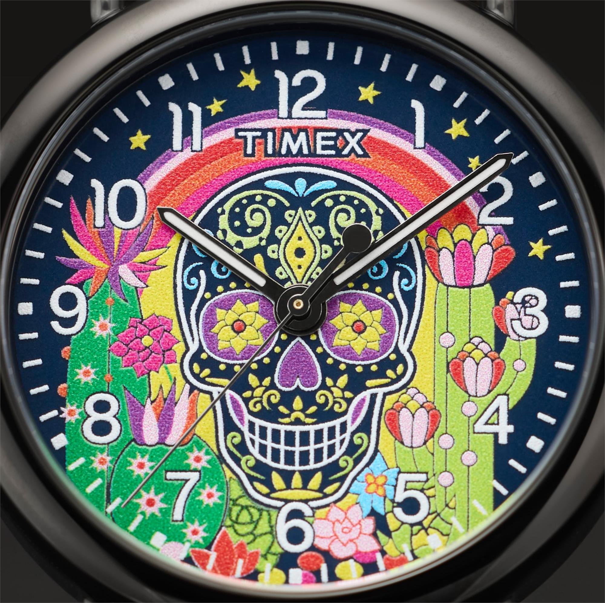 Timex Weekender 40mm Multicoloured Dial Leather Mens Quartz Watch TW2Y15900