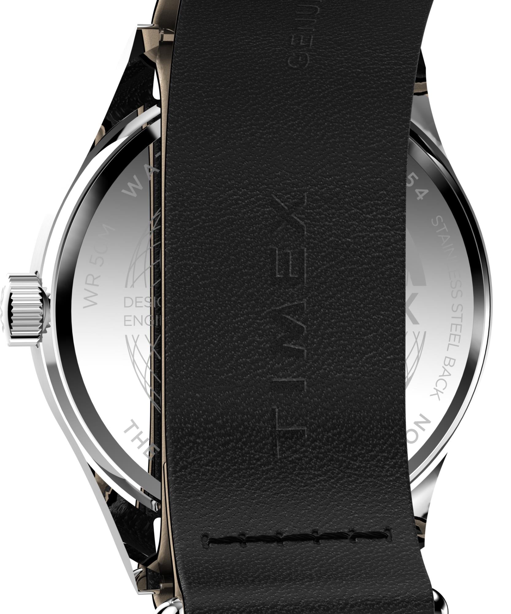 Timex Weekender 39mm White Dial Leather Mens Quartz Watch TW2Y35900