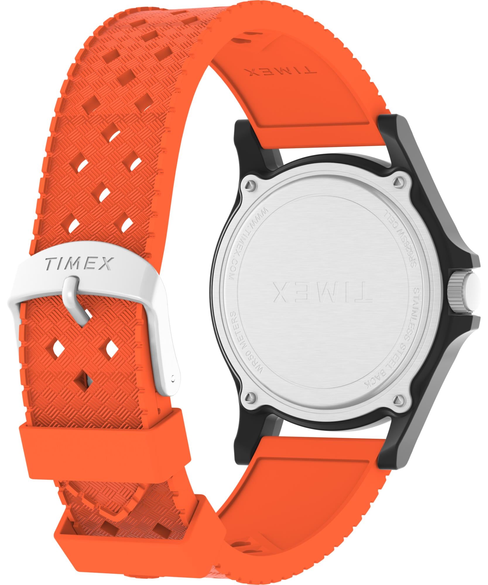 Timex Main Street 40mm White Dial Silicone Quartz Watch TW2Y13000