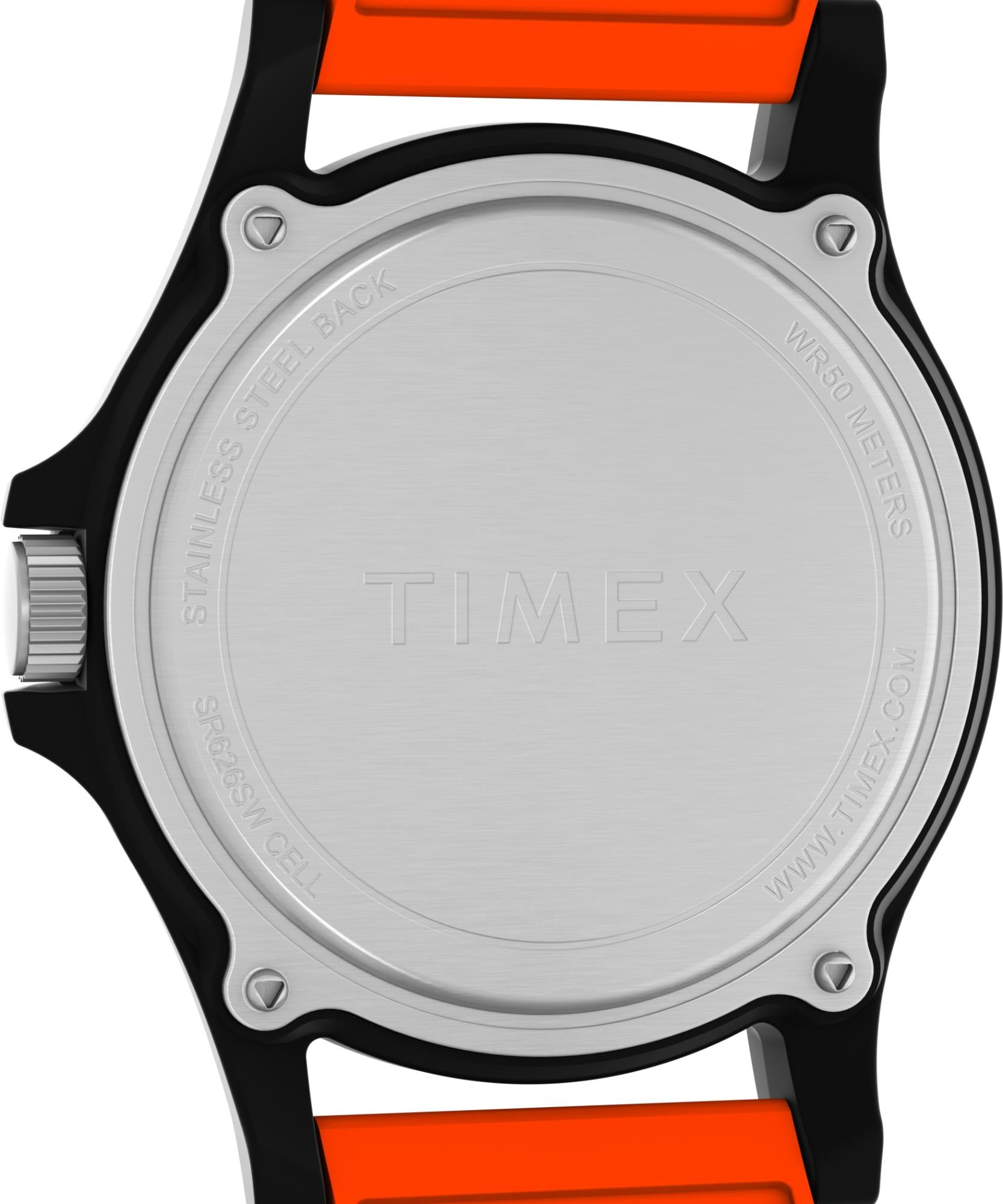 Timex Main Street 40mm White Dial Silicone Quartz Watch TW2Y13000