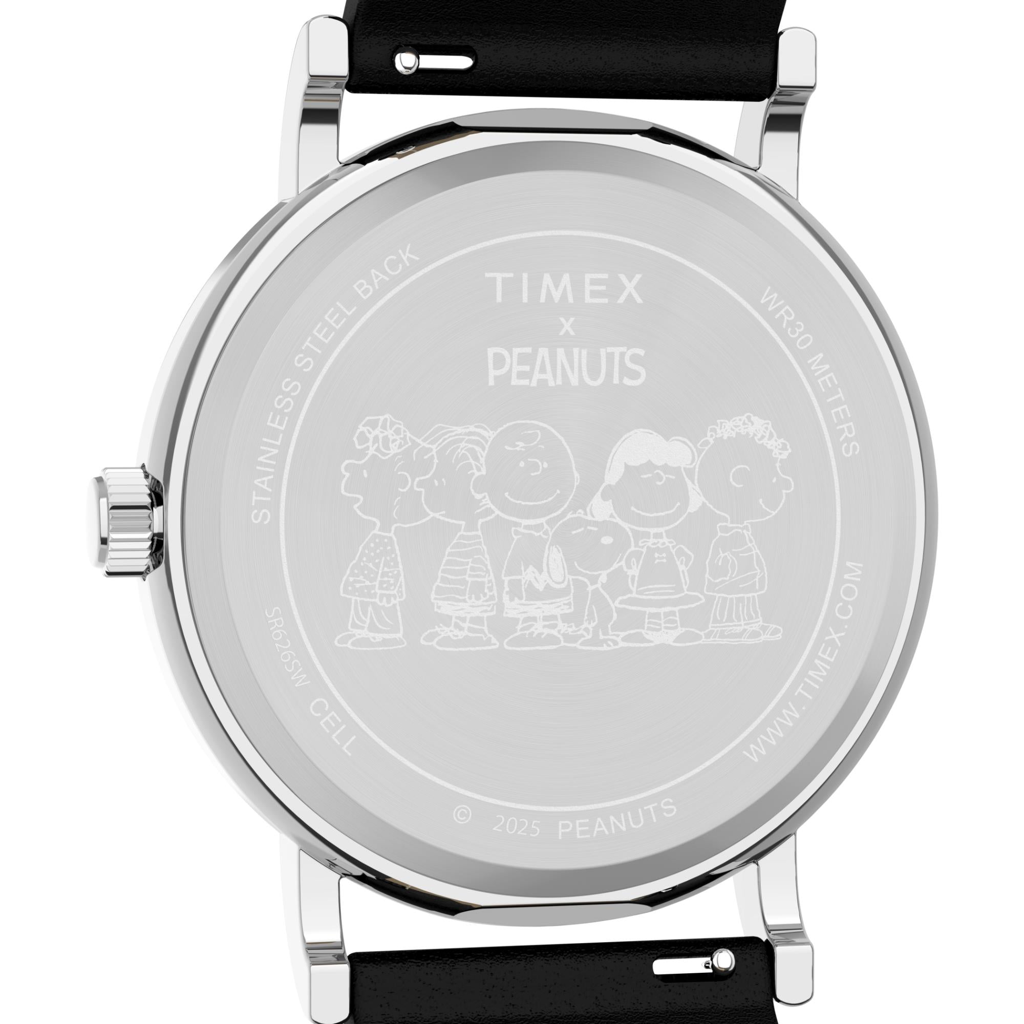 Timex Peanuts 38mm White Dial Leather Quartz Watch TW2Y31000