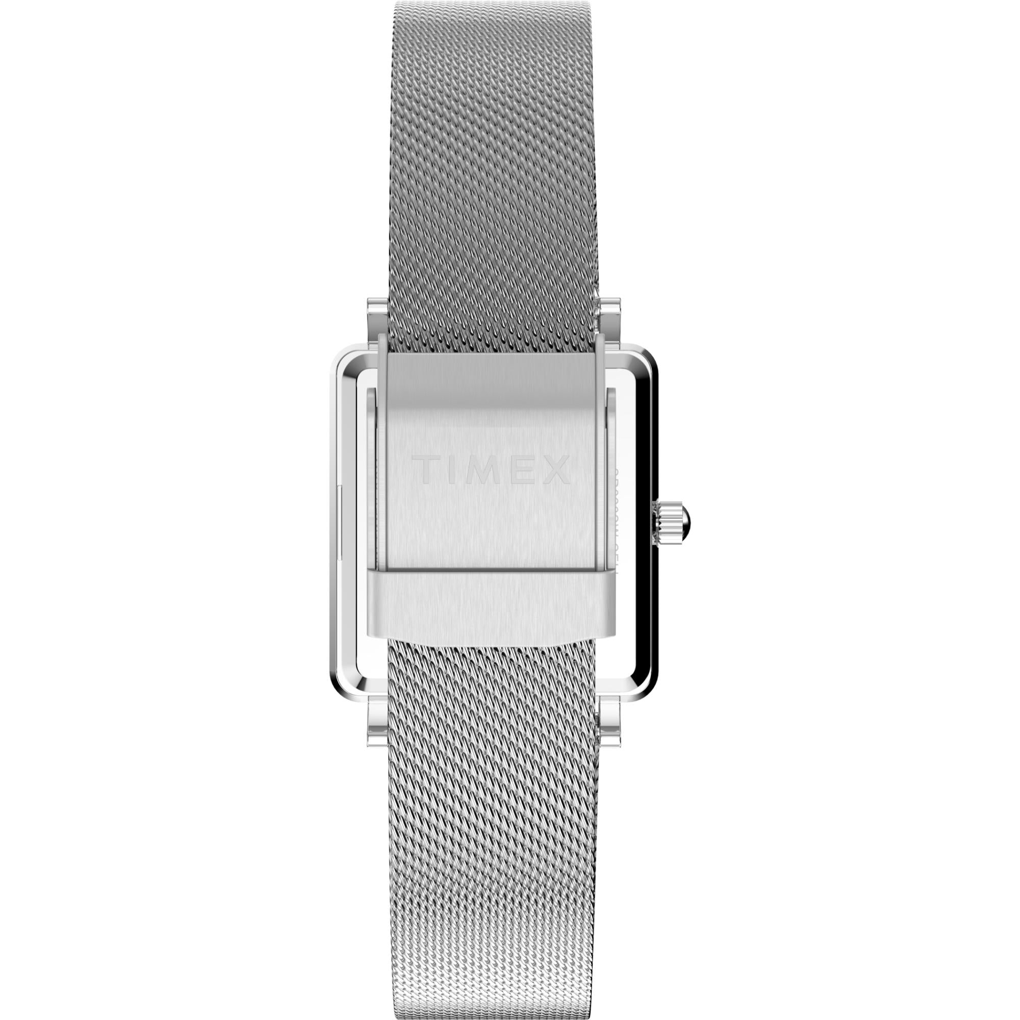 Timex TW2Y26300 stainless steel mesh strap and sliding clasp back view