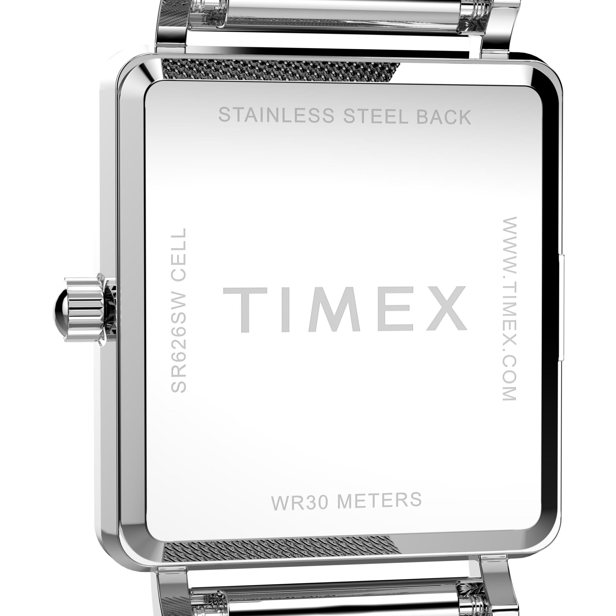 Timex TW2Y26300 stainless steel case back engraving detail