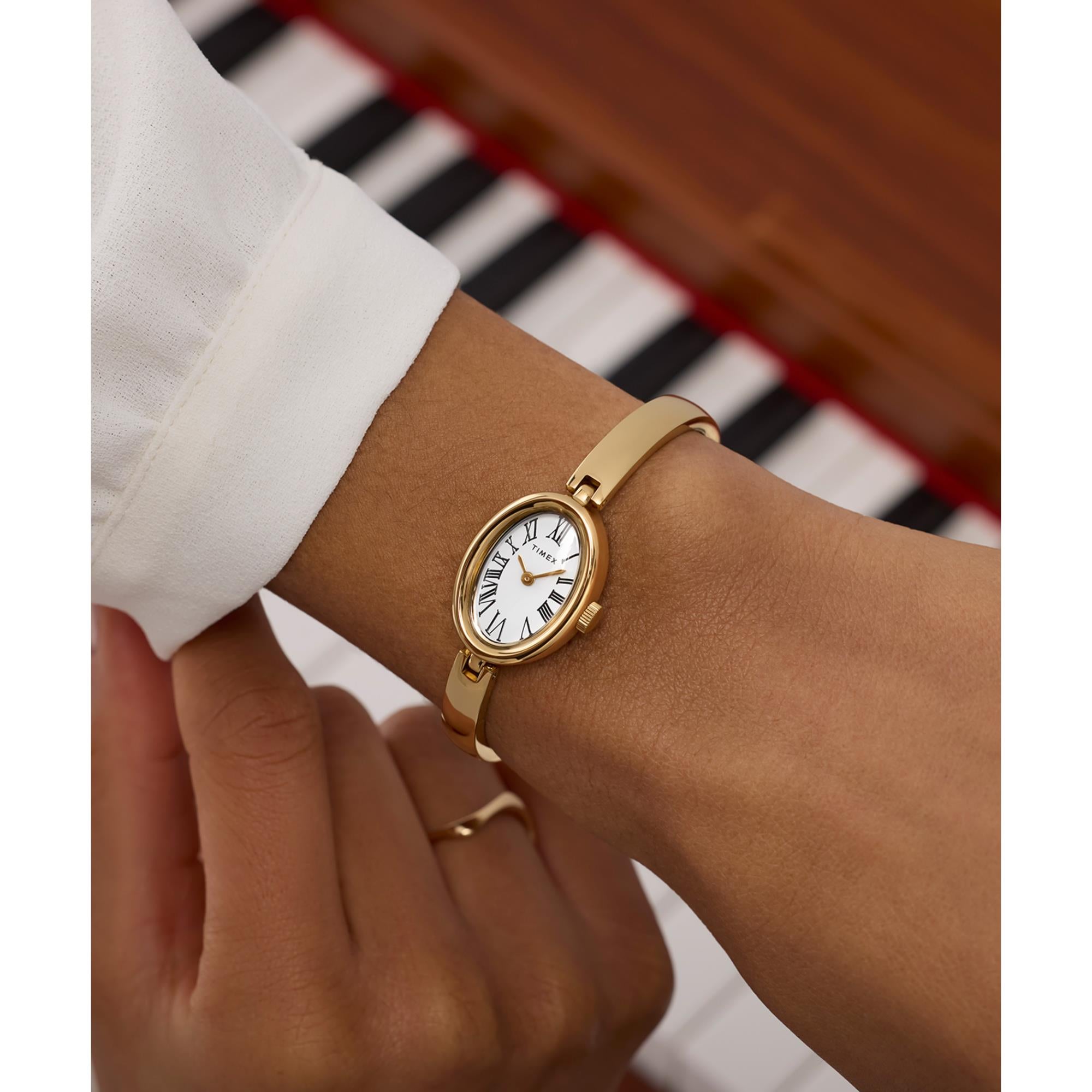 Timex Trend 19mm White Dial Steel Ladies Quartz Watch TW2Y27200