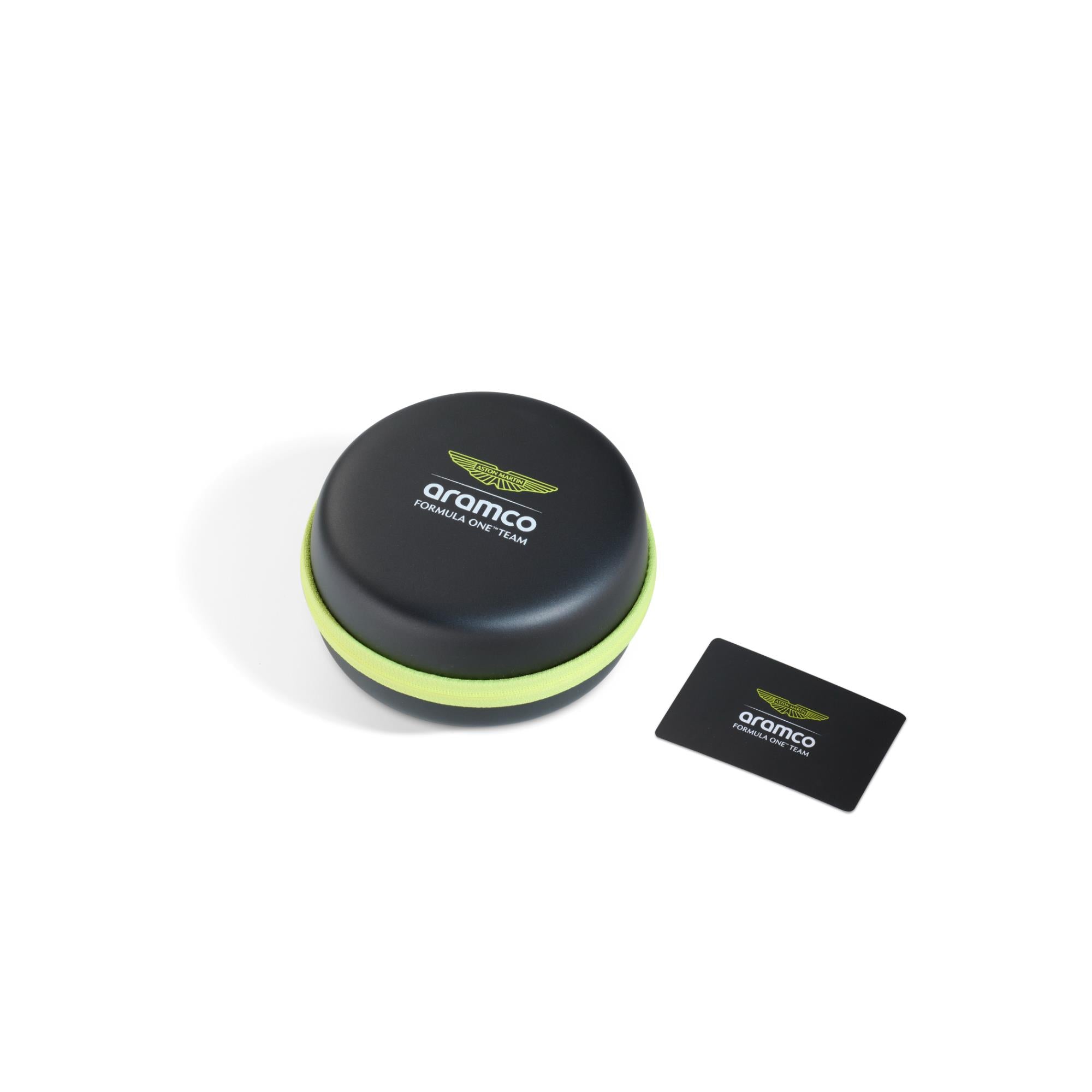 Aston Martin Aramco Formula One Team Quartz Chronograph Yellow Dial Grey Silicone Strap Men's Watch MTFO1F504
