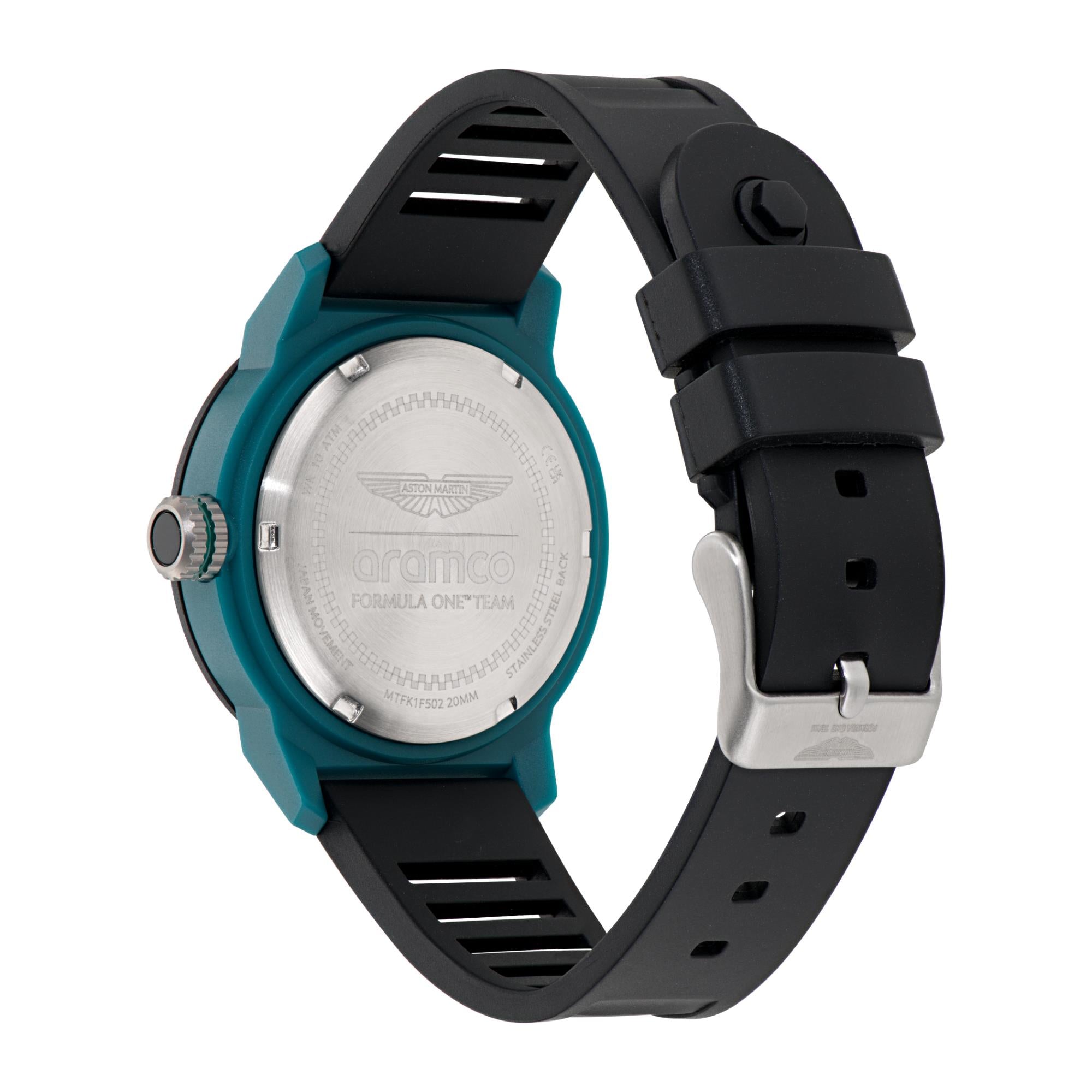 Aston Martin Aramco Formula One Team Quartz Podium Green Dial Silicone Watch MTFK1F502