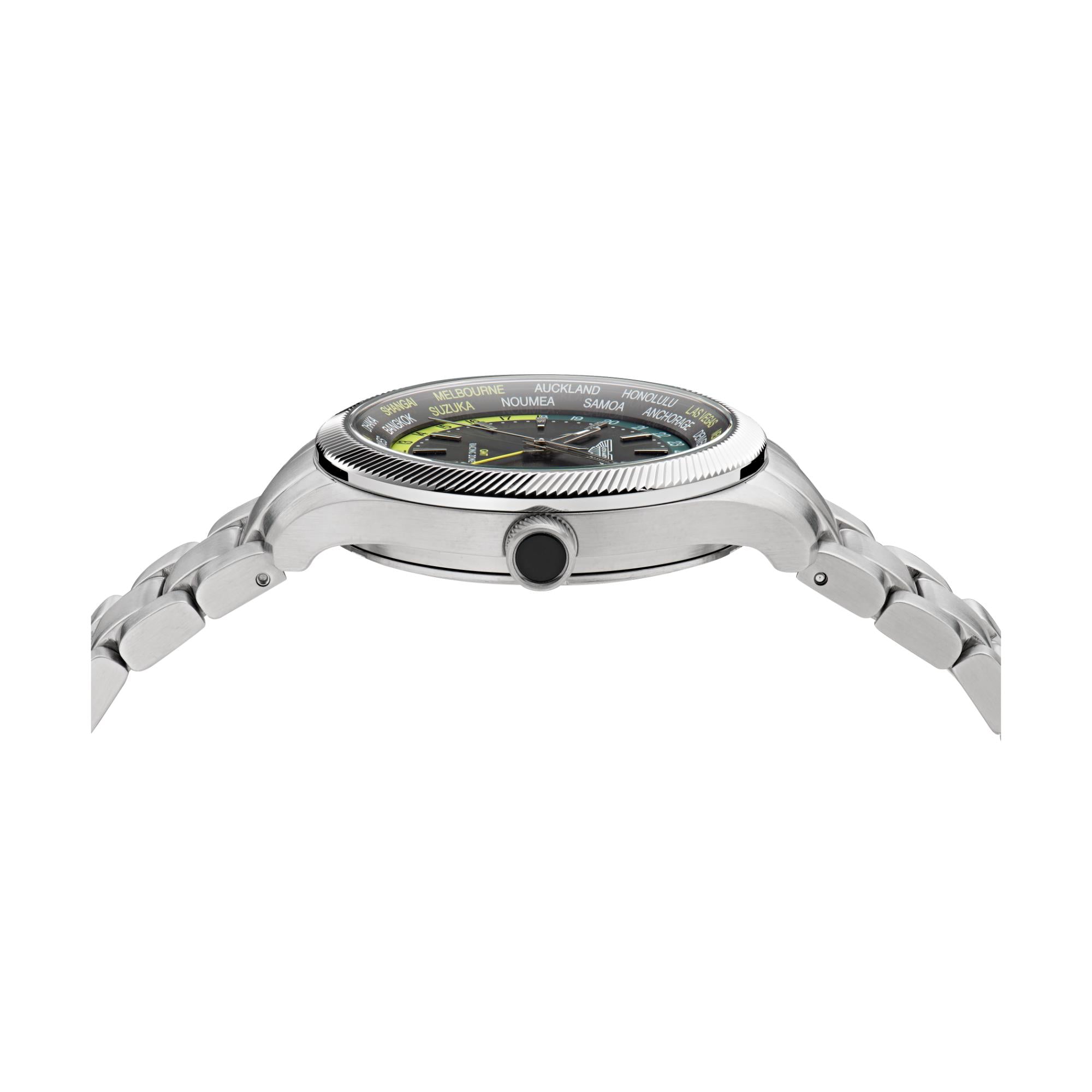 Aston Martin Quartz Black Dial RSST Bracelet and Podium Green Silicone Strap Men's Watch MTIZ1F503