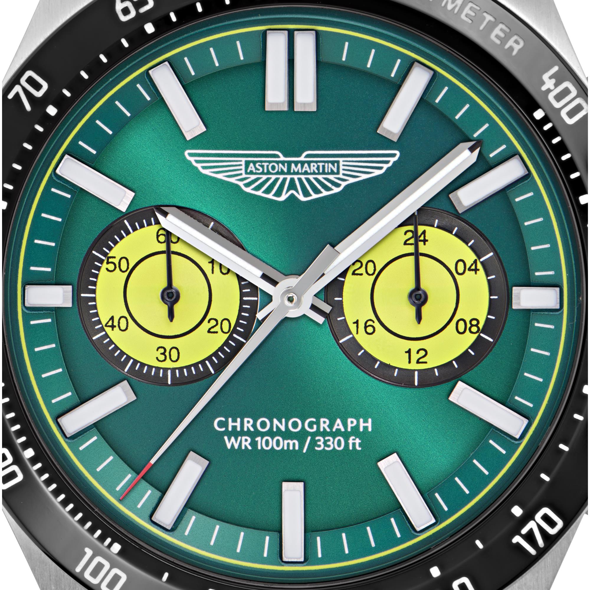 Aston Martin Quartz Chronograph Green Dial RSST Bracelet Men's Watch MTIS1F502