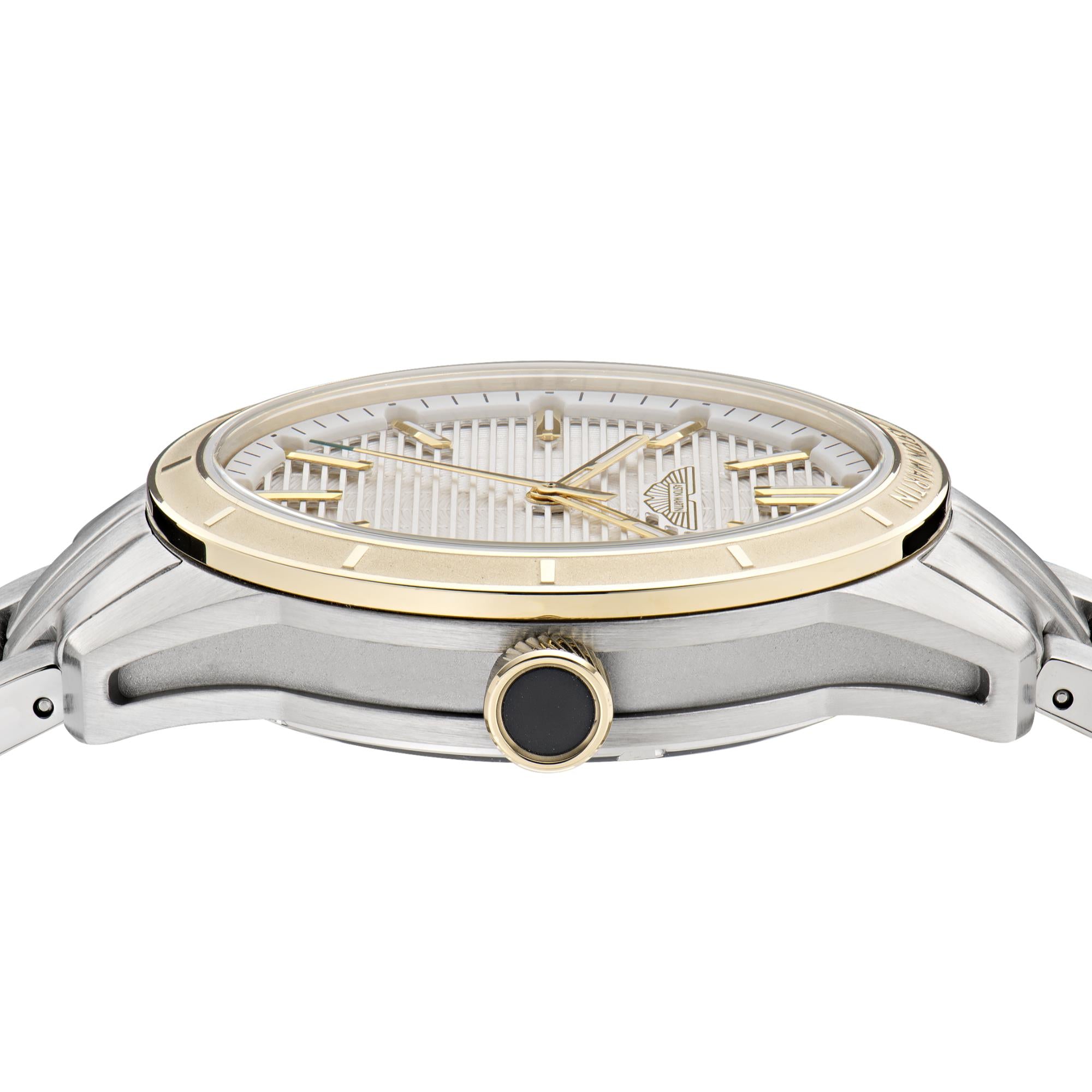 Aston Martin Quartz Grey Dial Steel Strap Men's Watch MTIH1F501