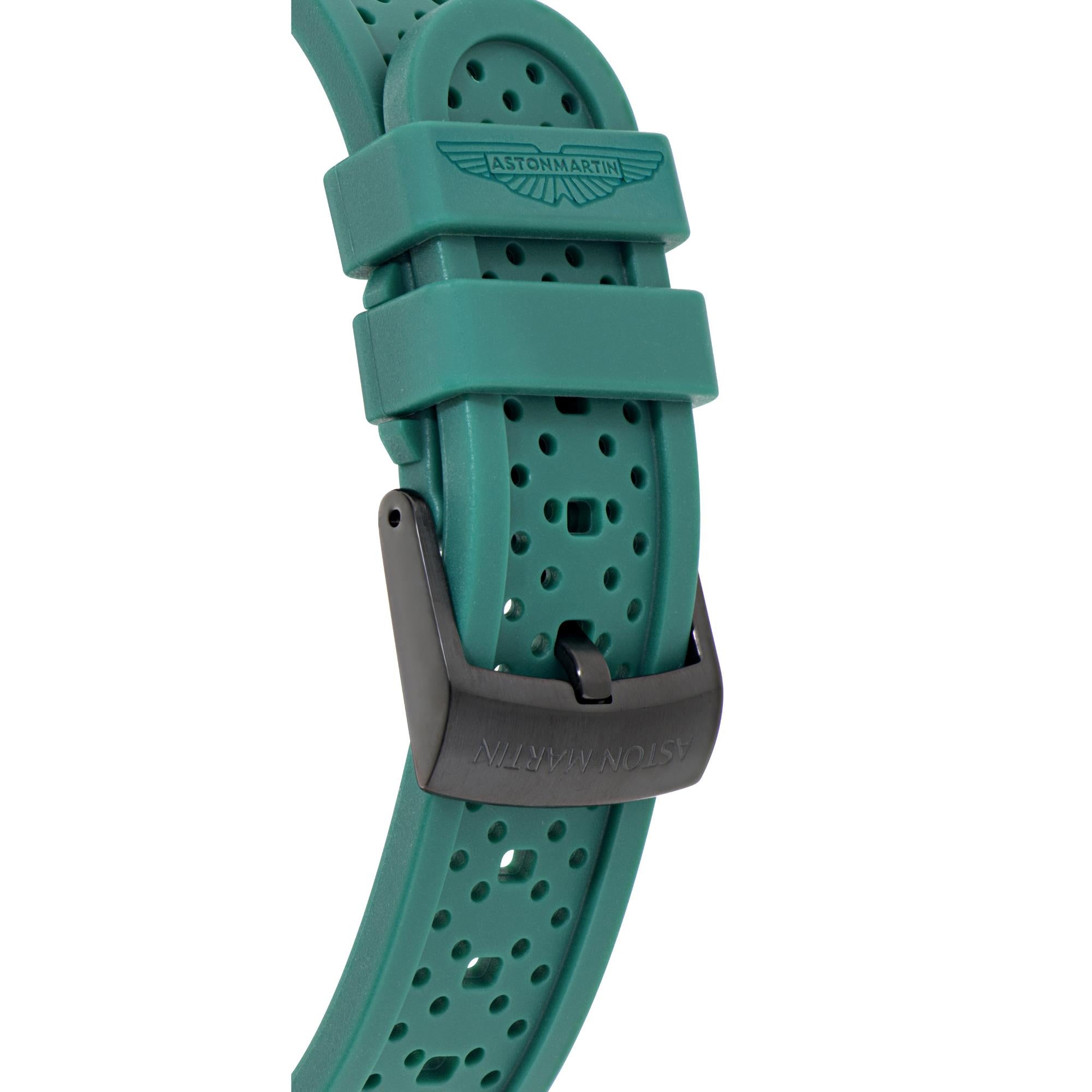Aston Martin Quartz Black Dial Podium Green Silicone Strap Men's Watch MTIH1F502