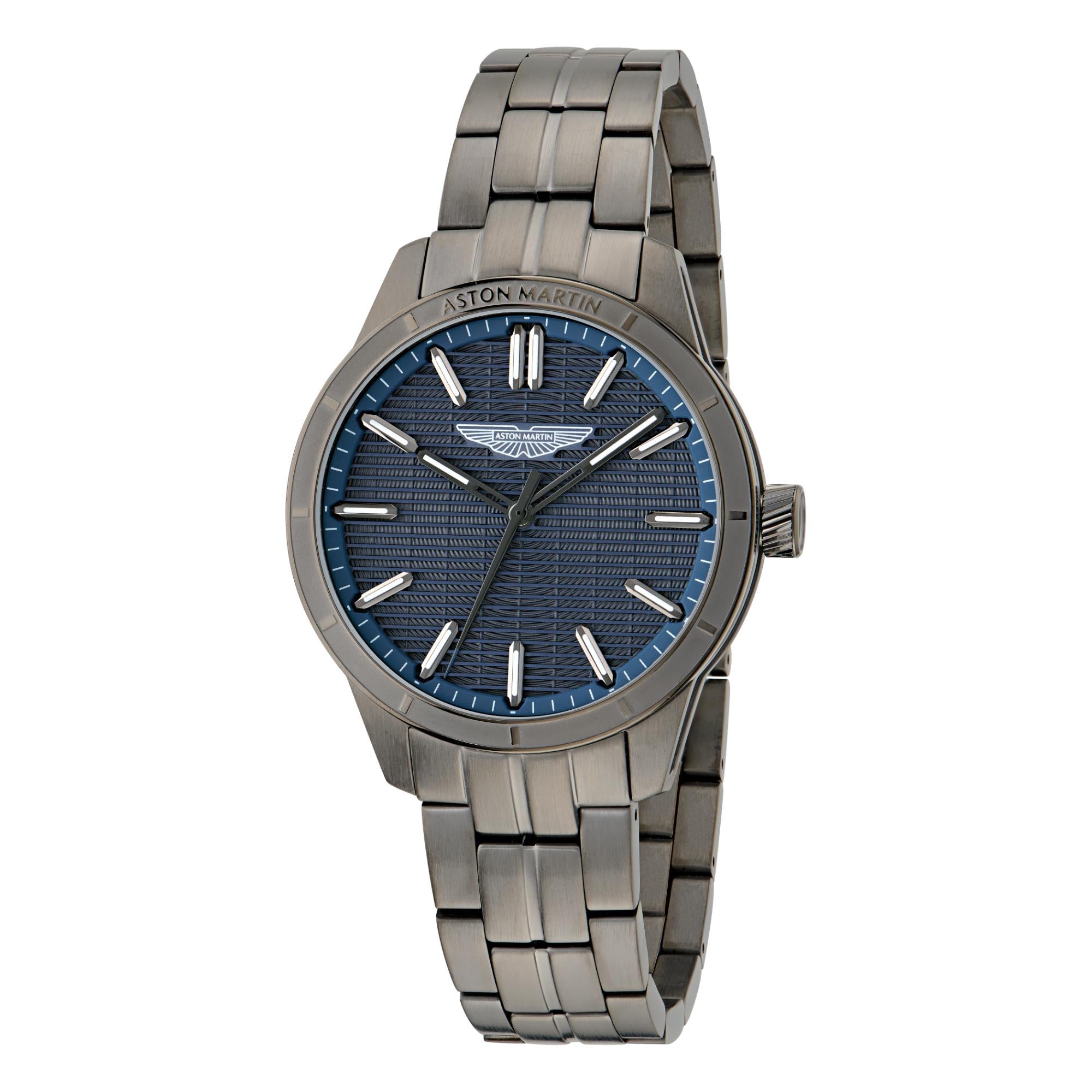Aston Martin Quartz Blue Dial Gun RSST Bracelet Men's Watch MTIH1F504
