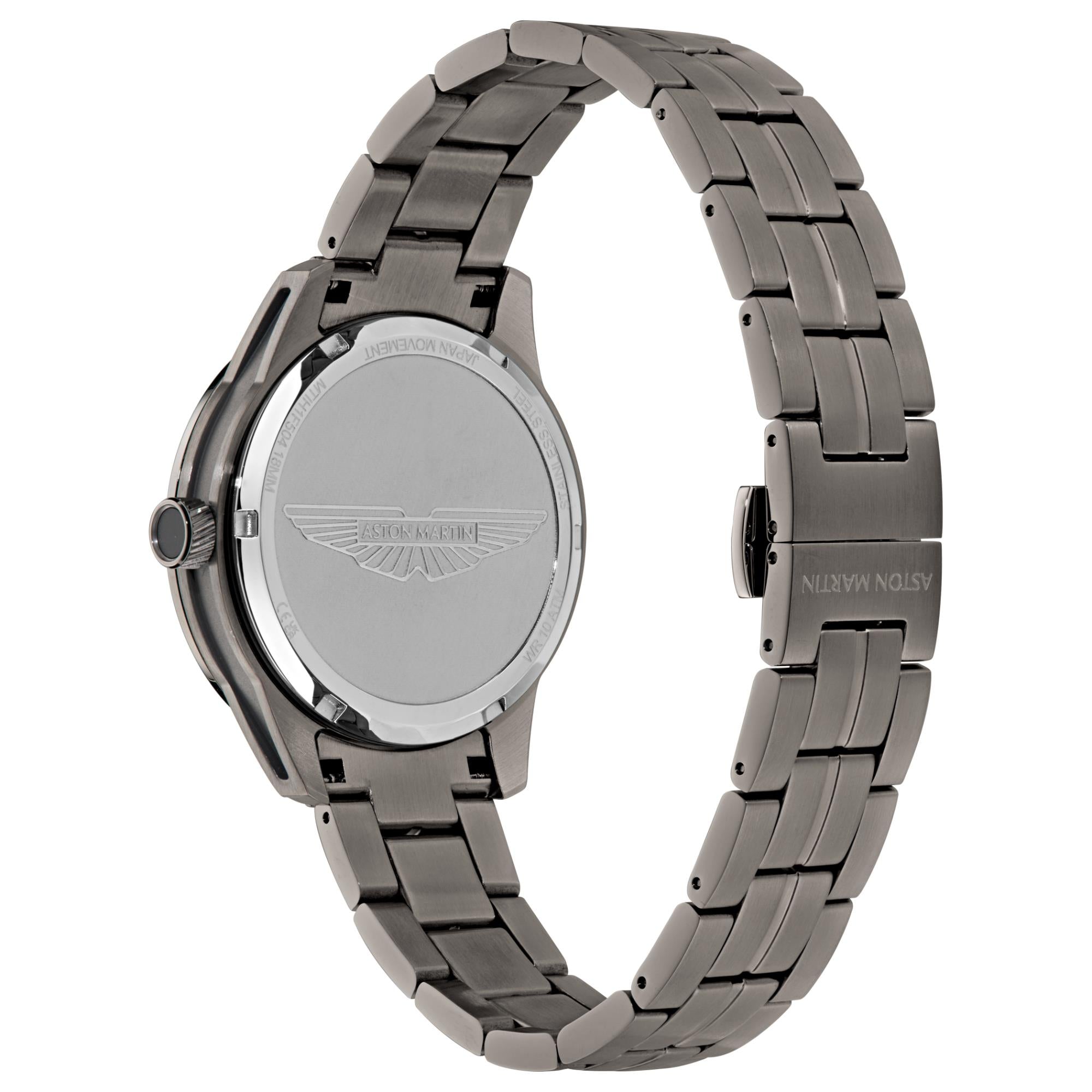 Aston Martin Quarz blaues Zifferblatt Gun RSST-Armband Herren Uhr MTIH1F504