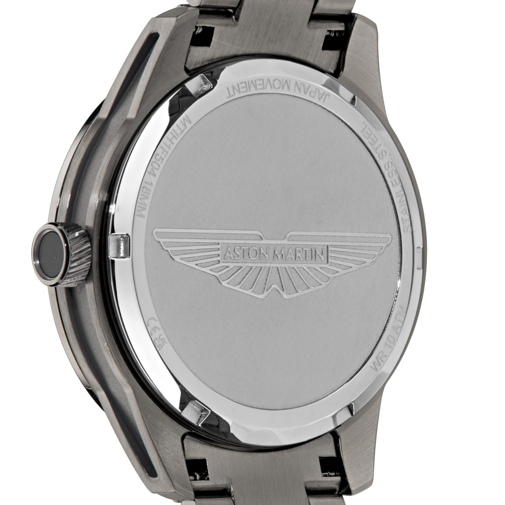 Aston Martin Quarz blaues Zifferblatt Gun RSST-Armband Herren Uhr MTIH1F504