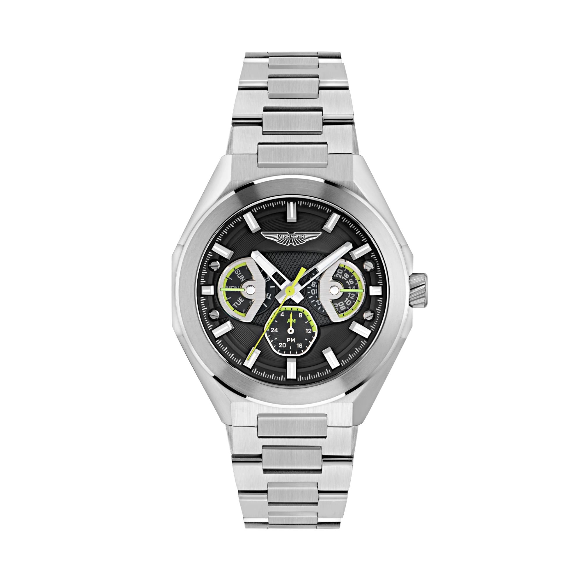 Aston Martin Quartz Chronograph Black Dial RSST Bracelet Watch MTRI1F505