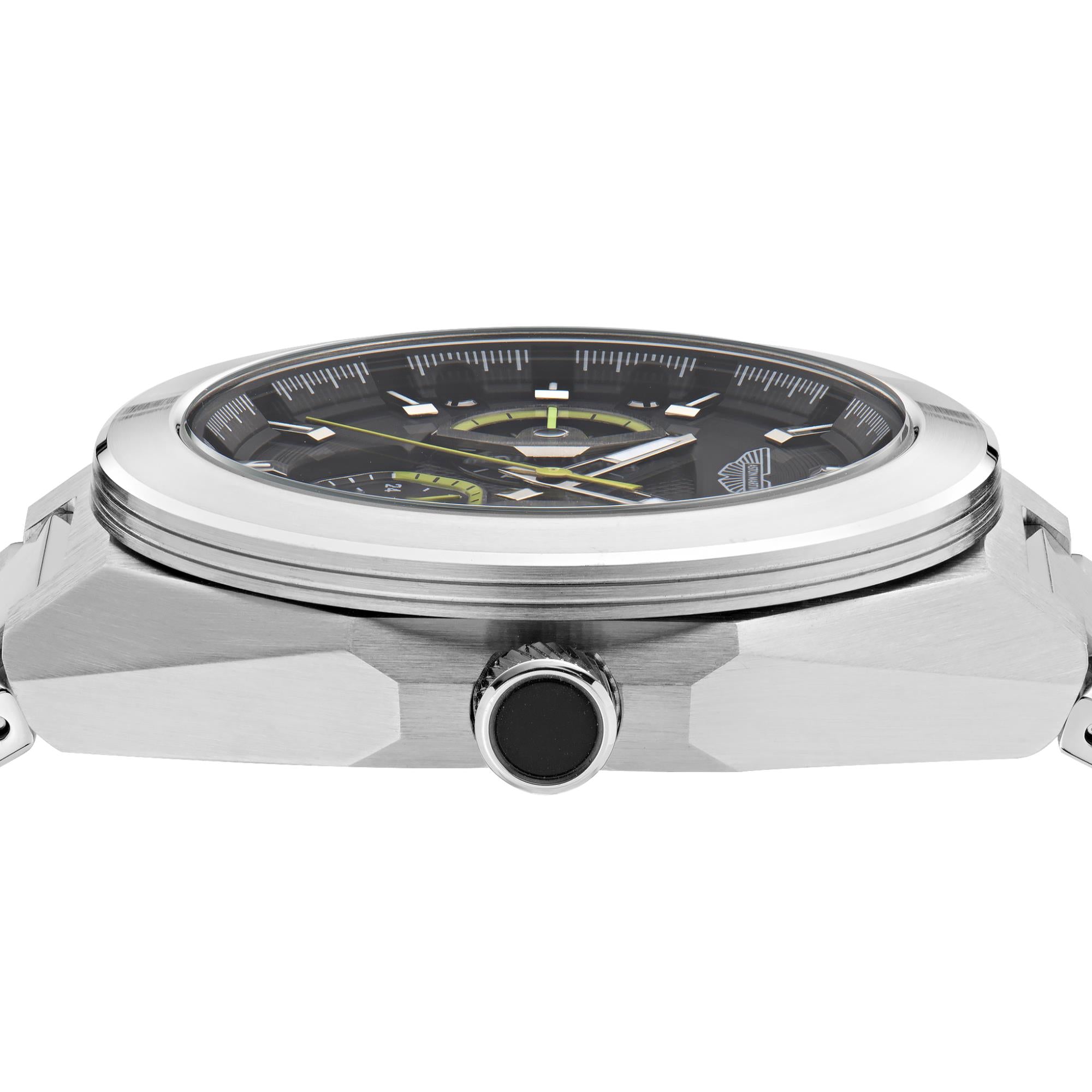 Aston Martin Quartz Chronograph Black Dial RSST Bracelet Watch MTRI1F505