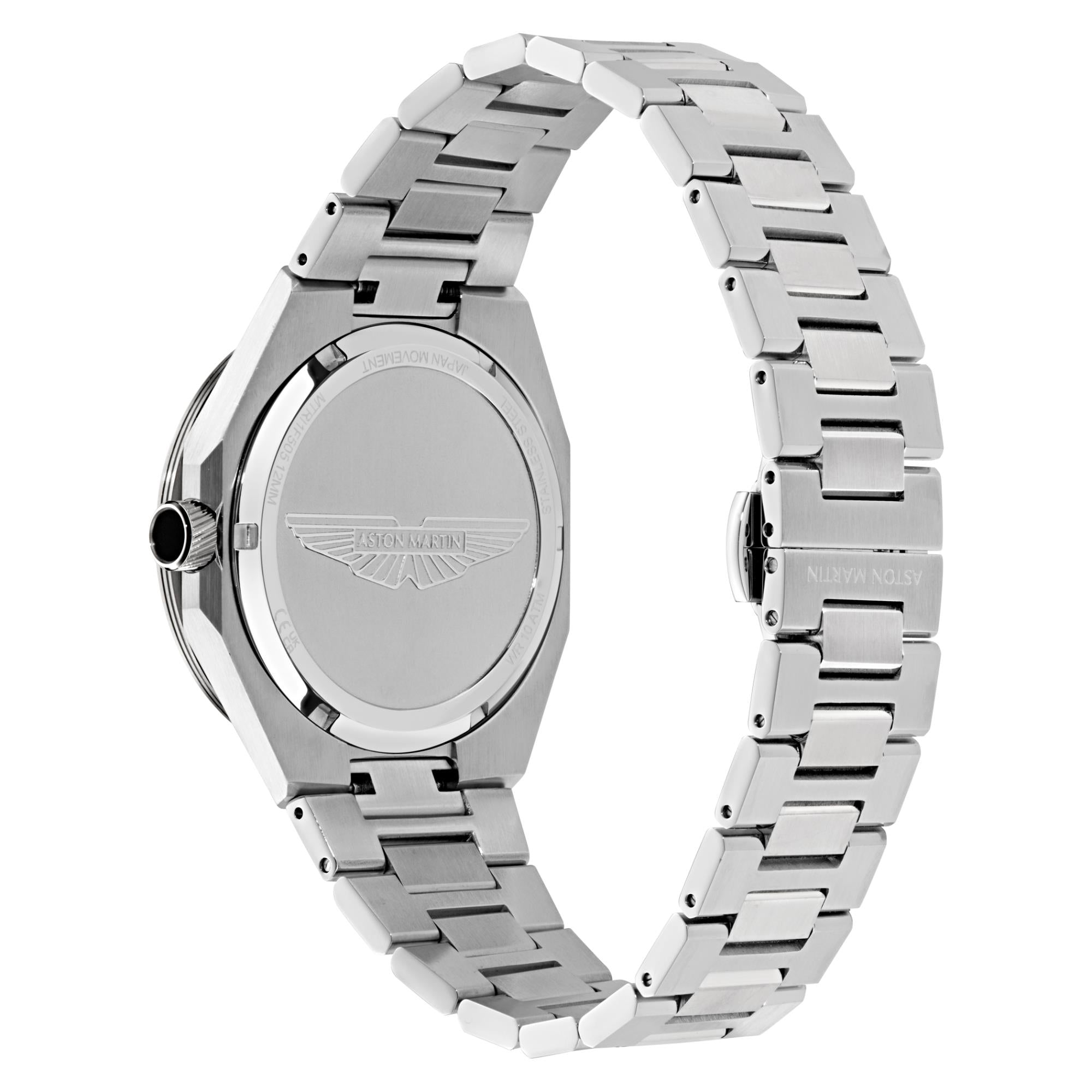 Aston Martin Quartz Chronograph Black Dial RSST Bracelet Watch MTRI1F505