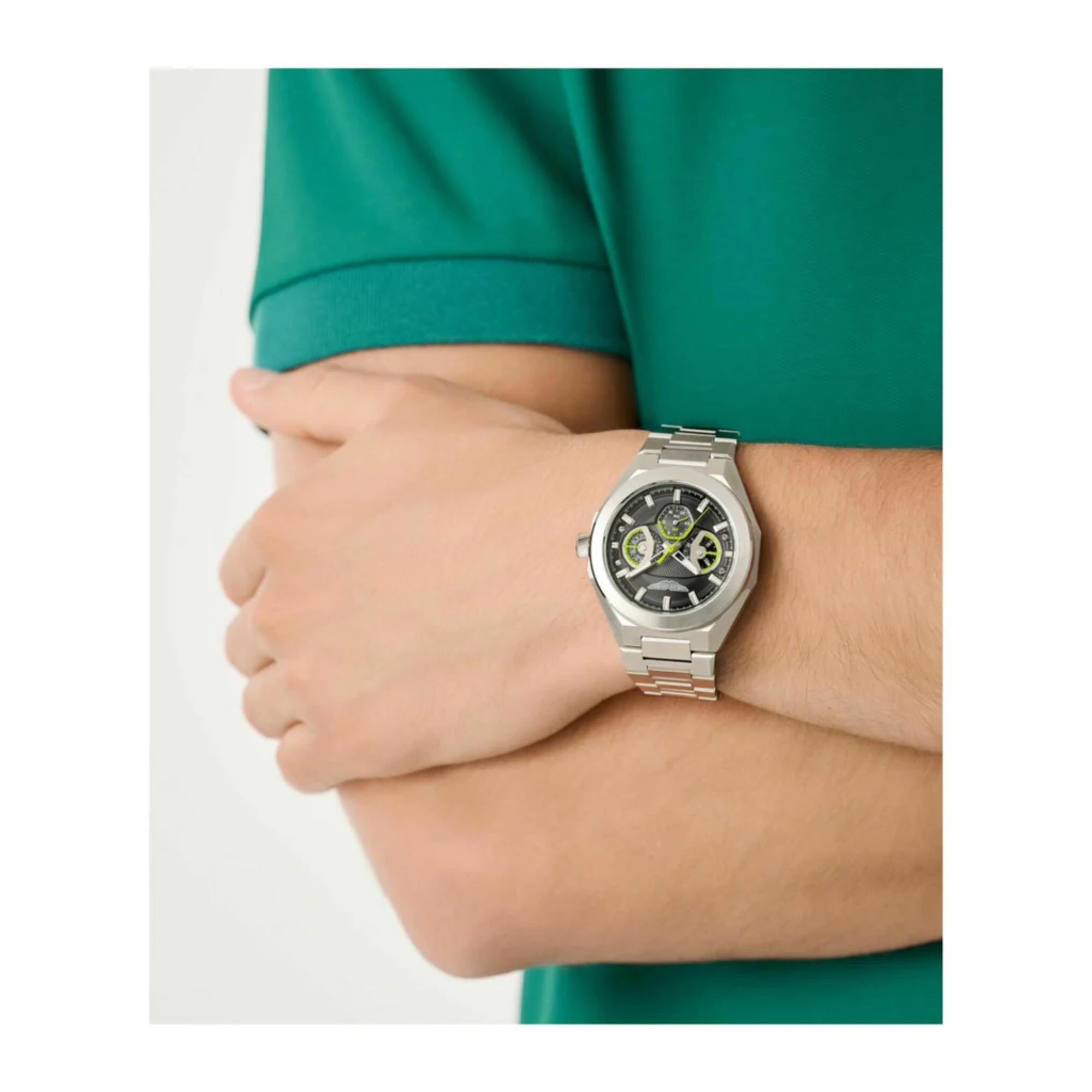 Aston Martin Quartz Chronograph Black Dial RSST Bracelet Watch MTRI1F505