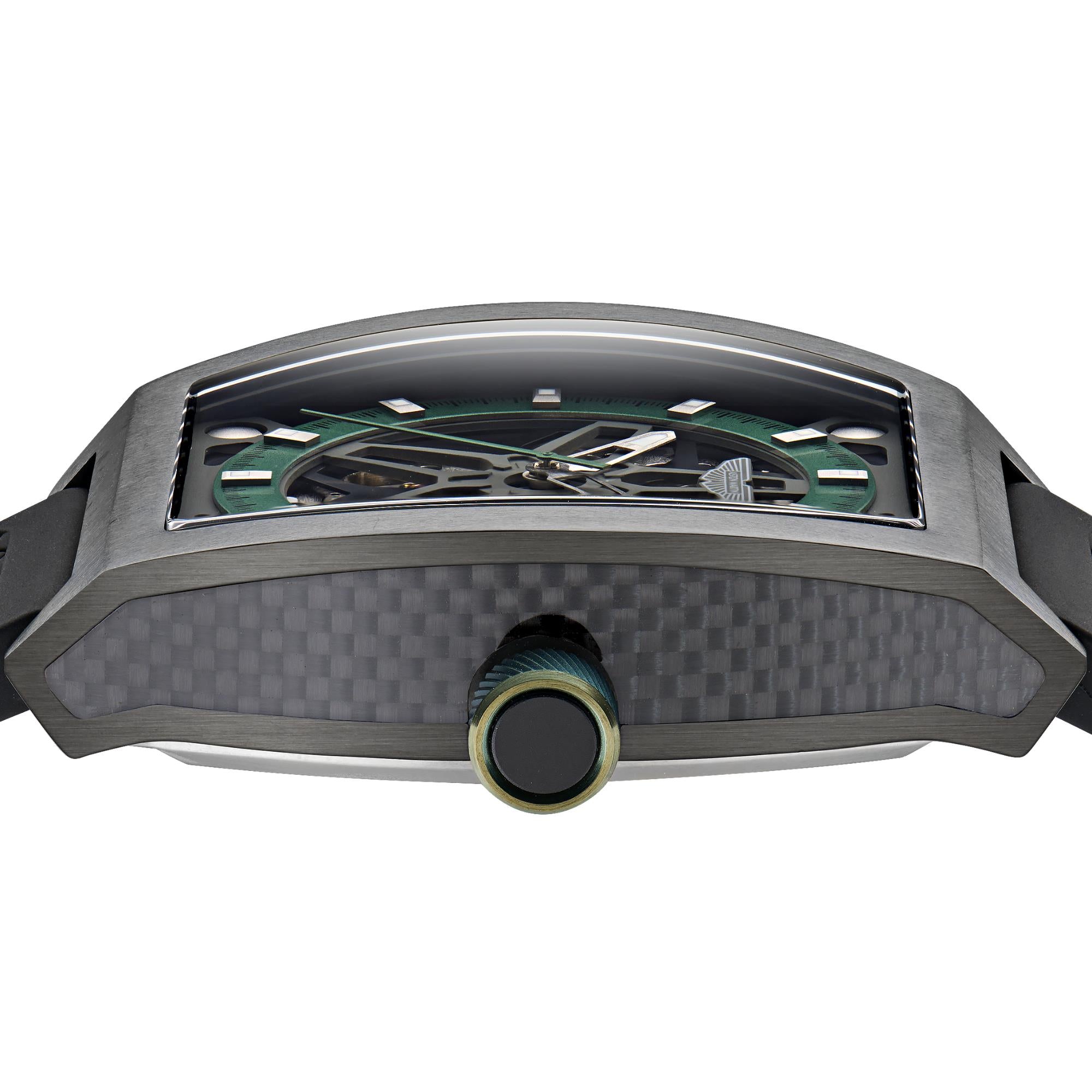 Aston Martin Automatic Green Dial Black Silicone Strap Men's Watch MTRT1F502