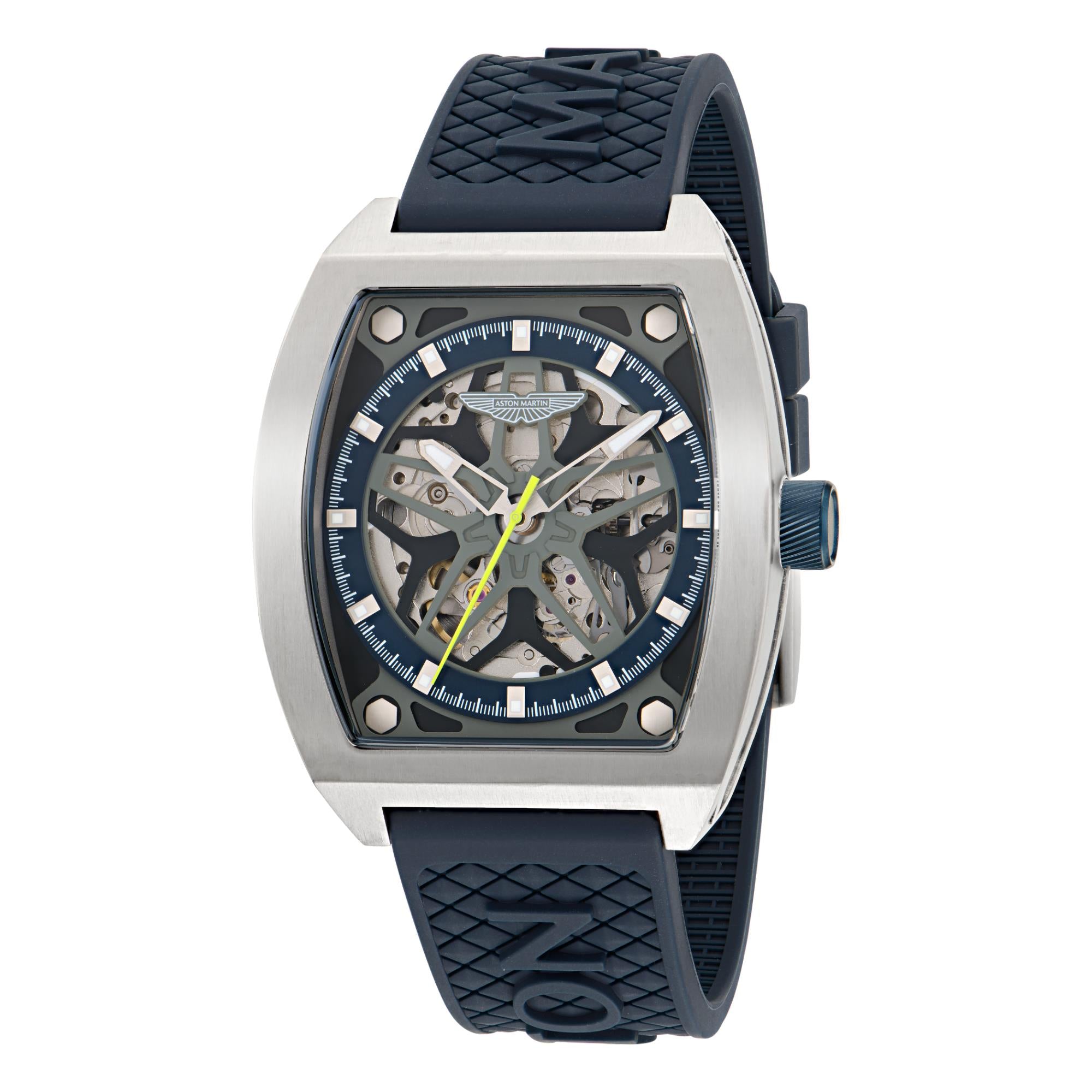 Aston Martin Automatic Blue Dial Blue Silicone Strap Men's Watch MTRT1F503