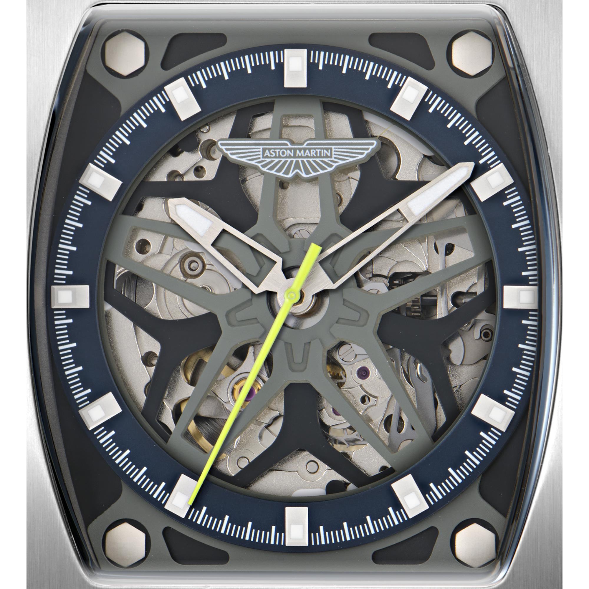 Aston Martin Automatik blaues Zifferblatt blaues Silikonarmband Herren Uhr MTRT1F503