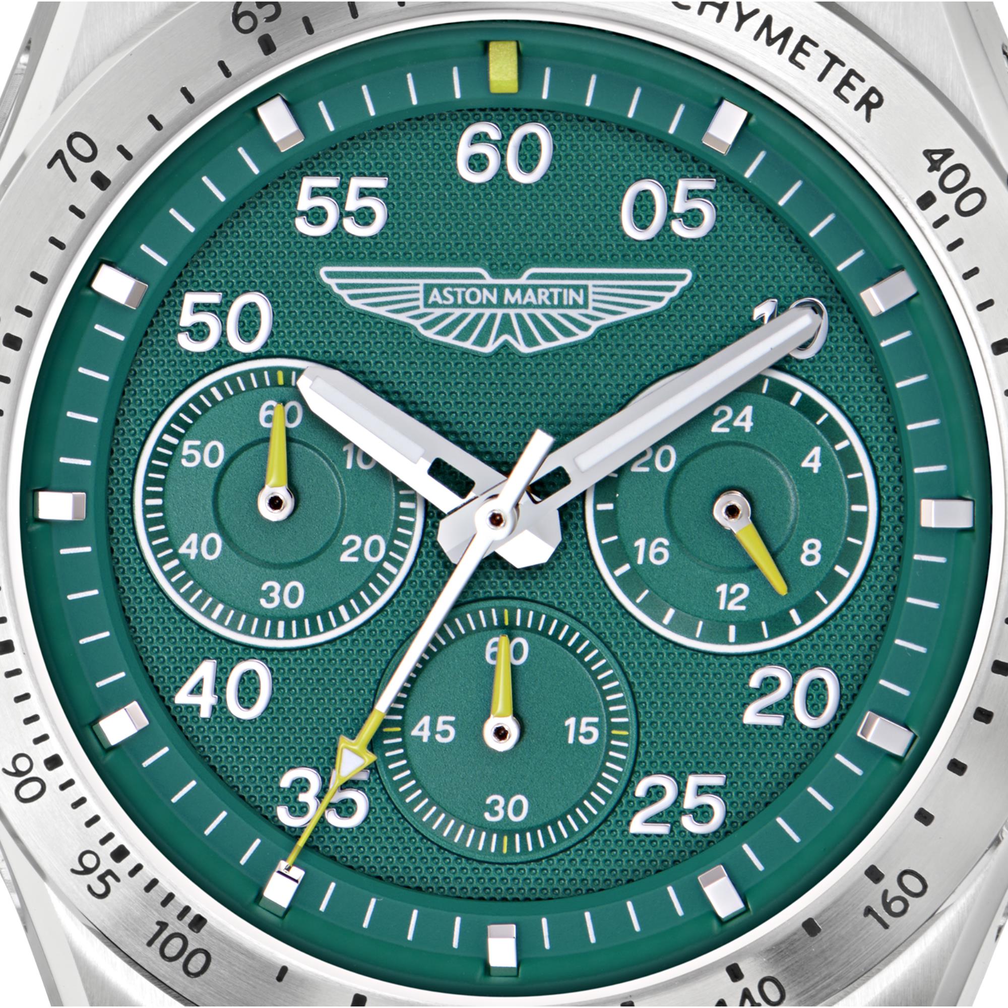 Aston Martin Quartz Chronograph Green Dial Leather Watch MTRS1F501