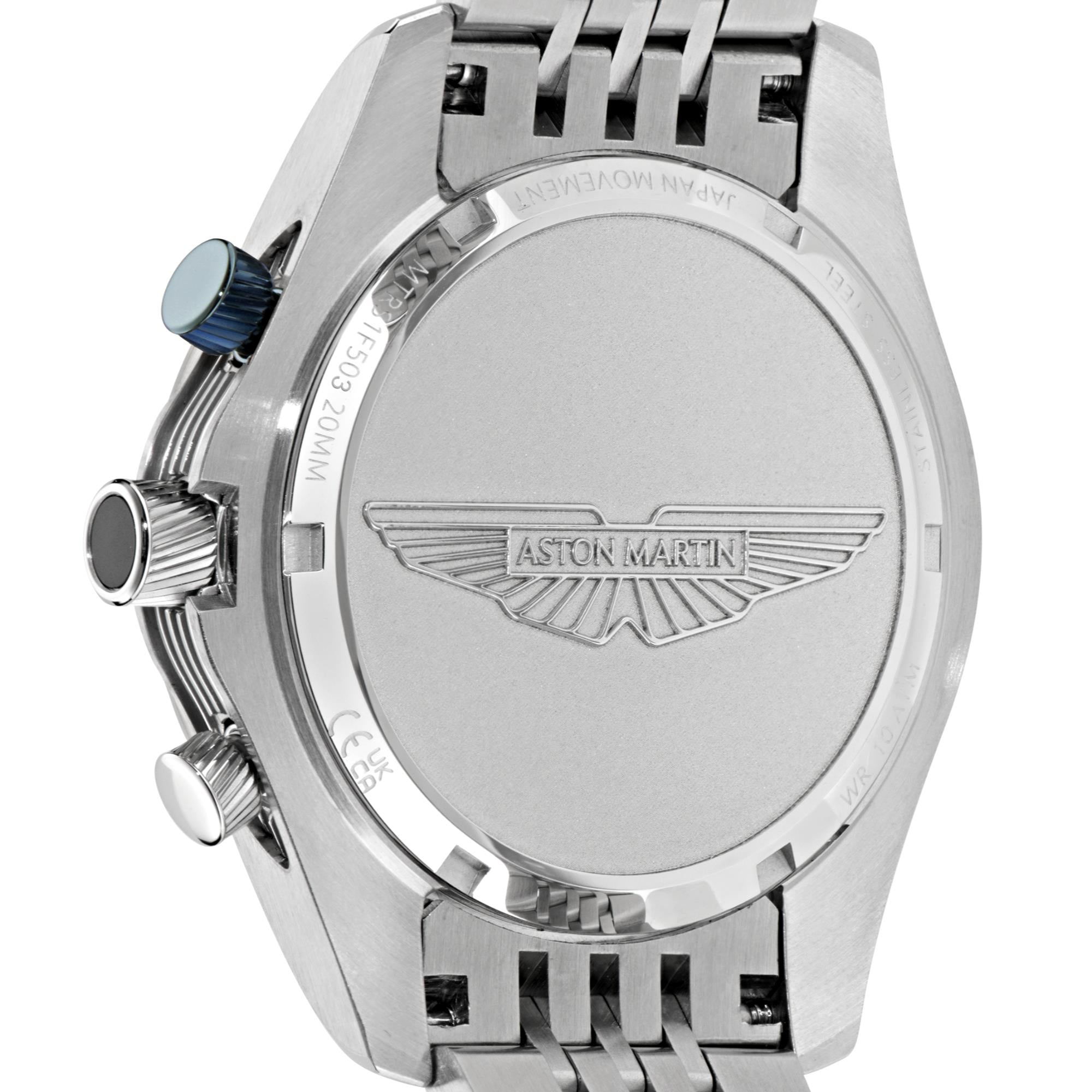 Aston Martin 42mm Chronograph Blue Dial RSST Bracelet Quartz Watch MTRS1F503