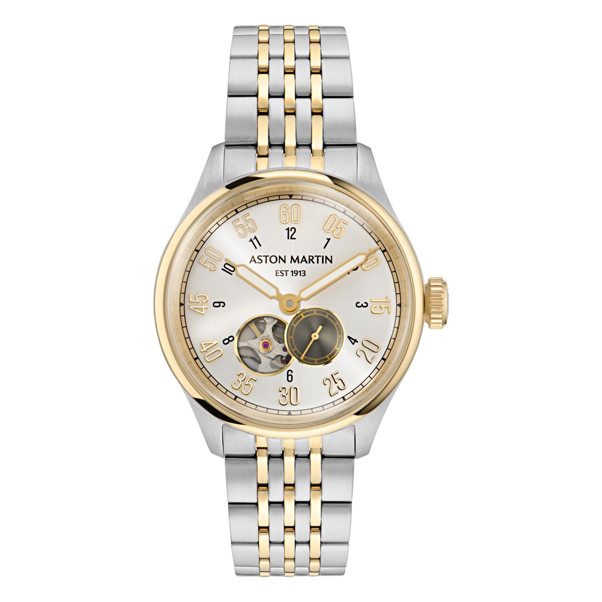 Aston Martin Automatic Silver Dial Two Tone RSST Bracelet Men's Watch MTTS1F503