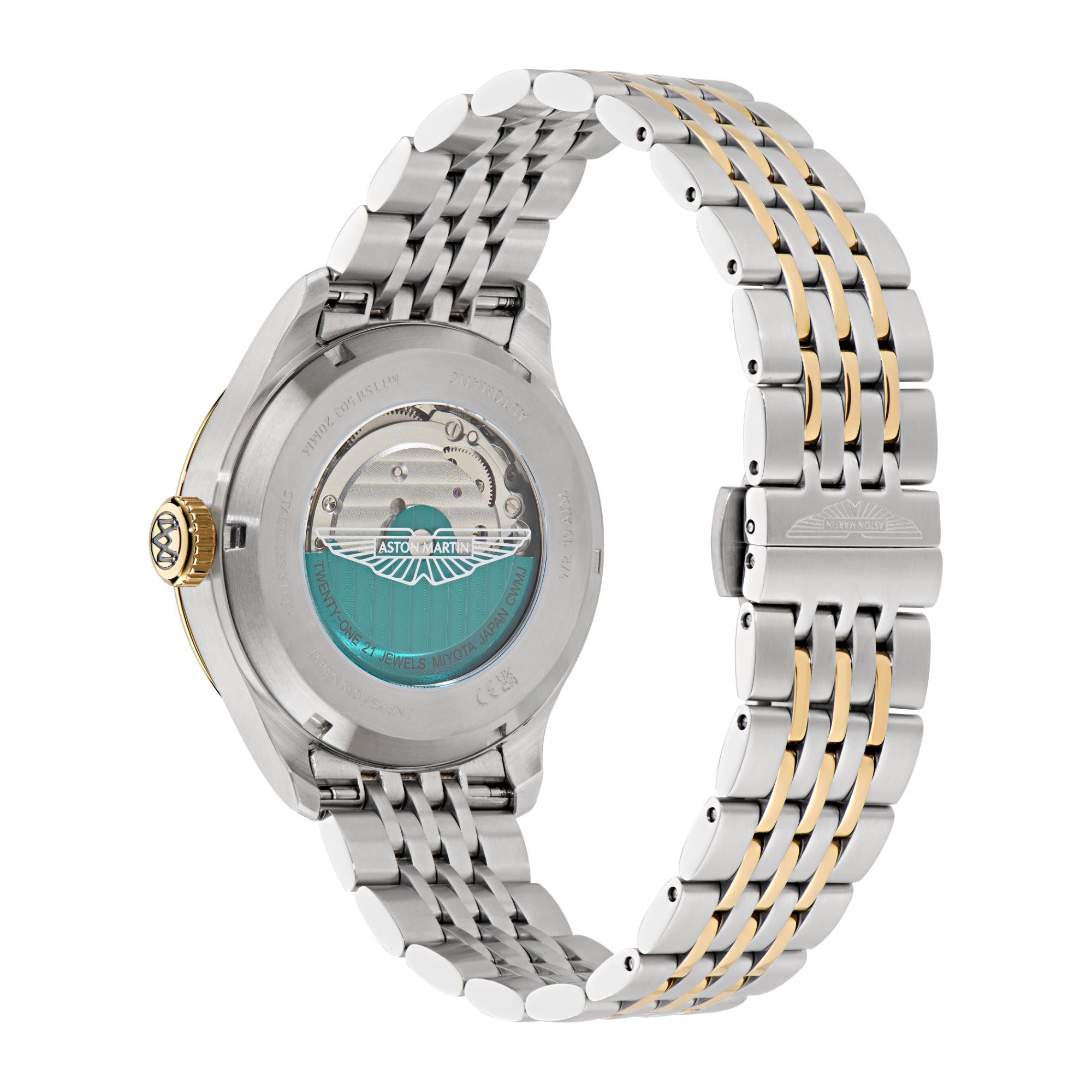 Aston Martin Automatic Silver Dial Two Tone RSST Bracelet Men's Watch MTTS1F503