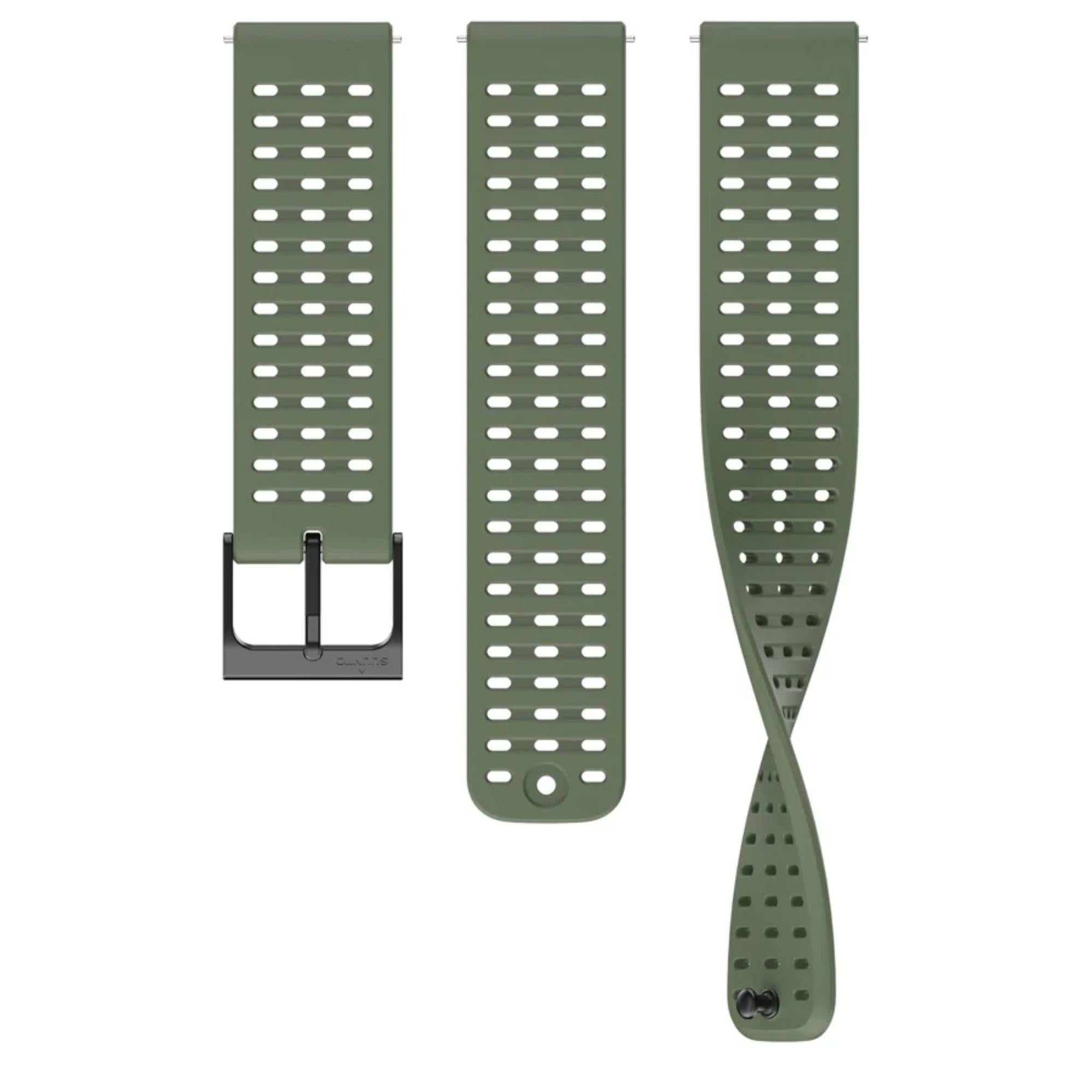 Suunto Athletic 2 SS050851000 Forest Green watch strap flat front view