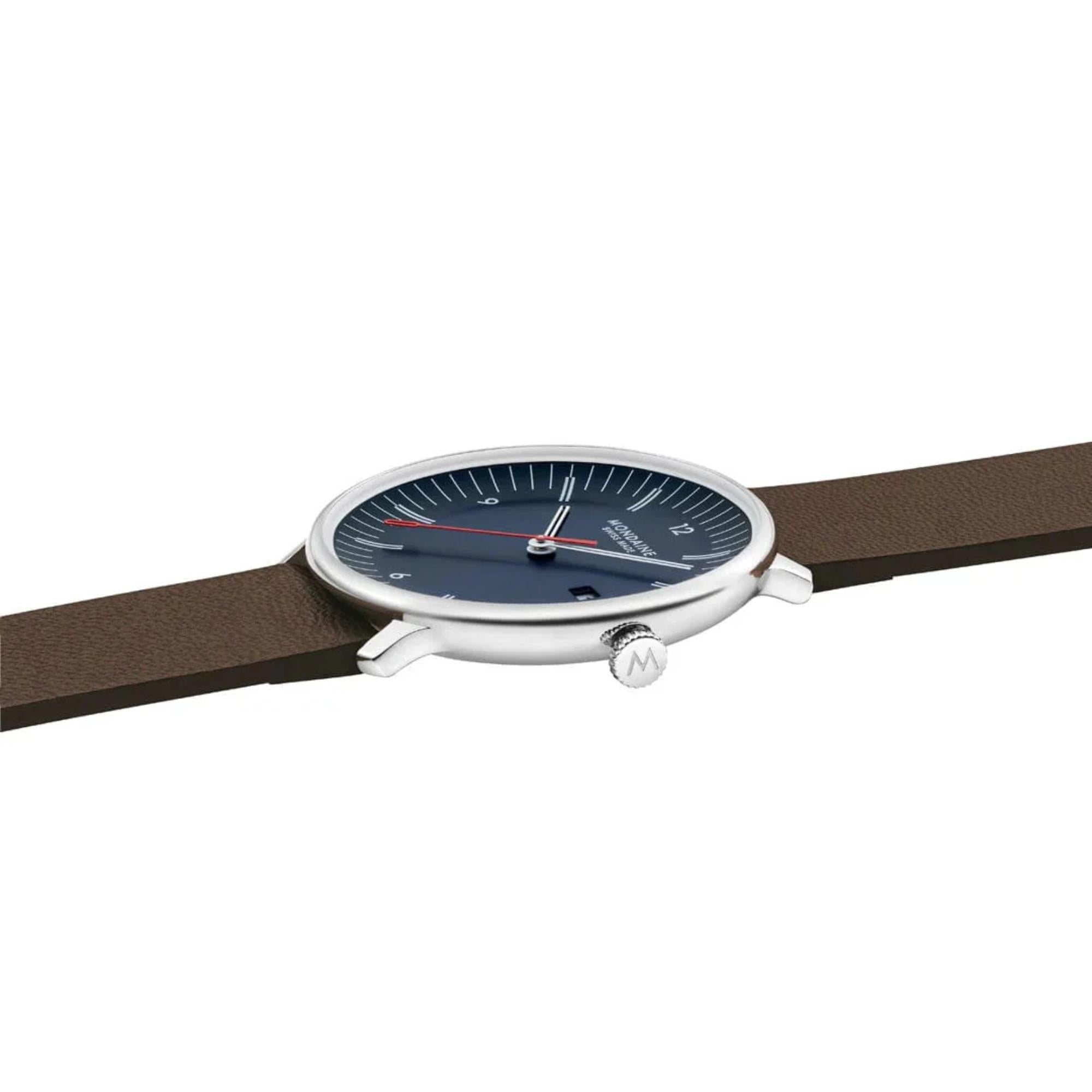 Mondaine Doppio Quartz Blue Dial Men's Watch MLE.41240.LGV