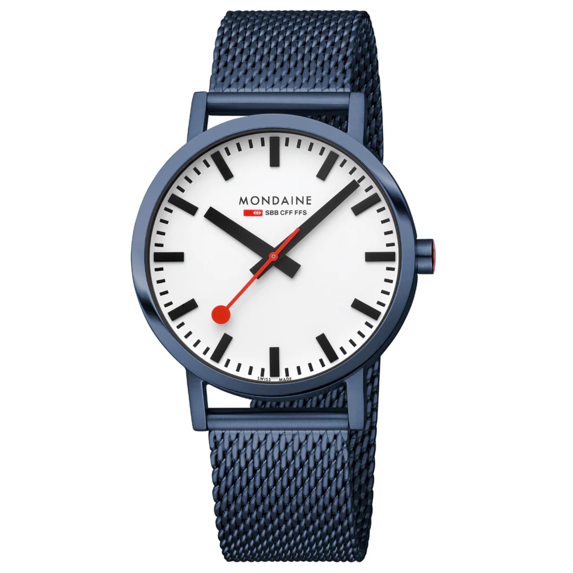 Mondaine Classic 40mm white dial steel watch A660.30360.1BSBM front view